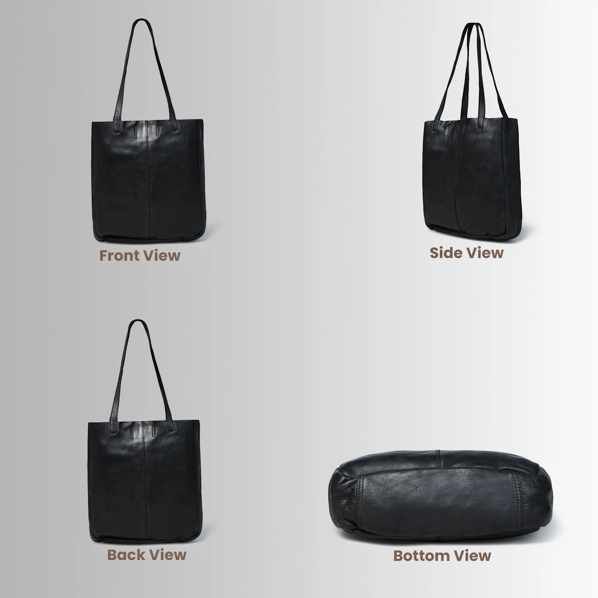 Hestern Midnight Classic Women’s Leather Tote - Black color
