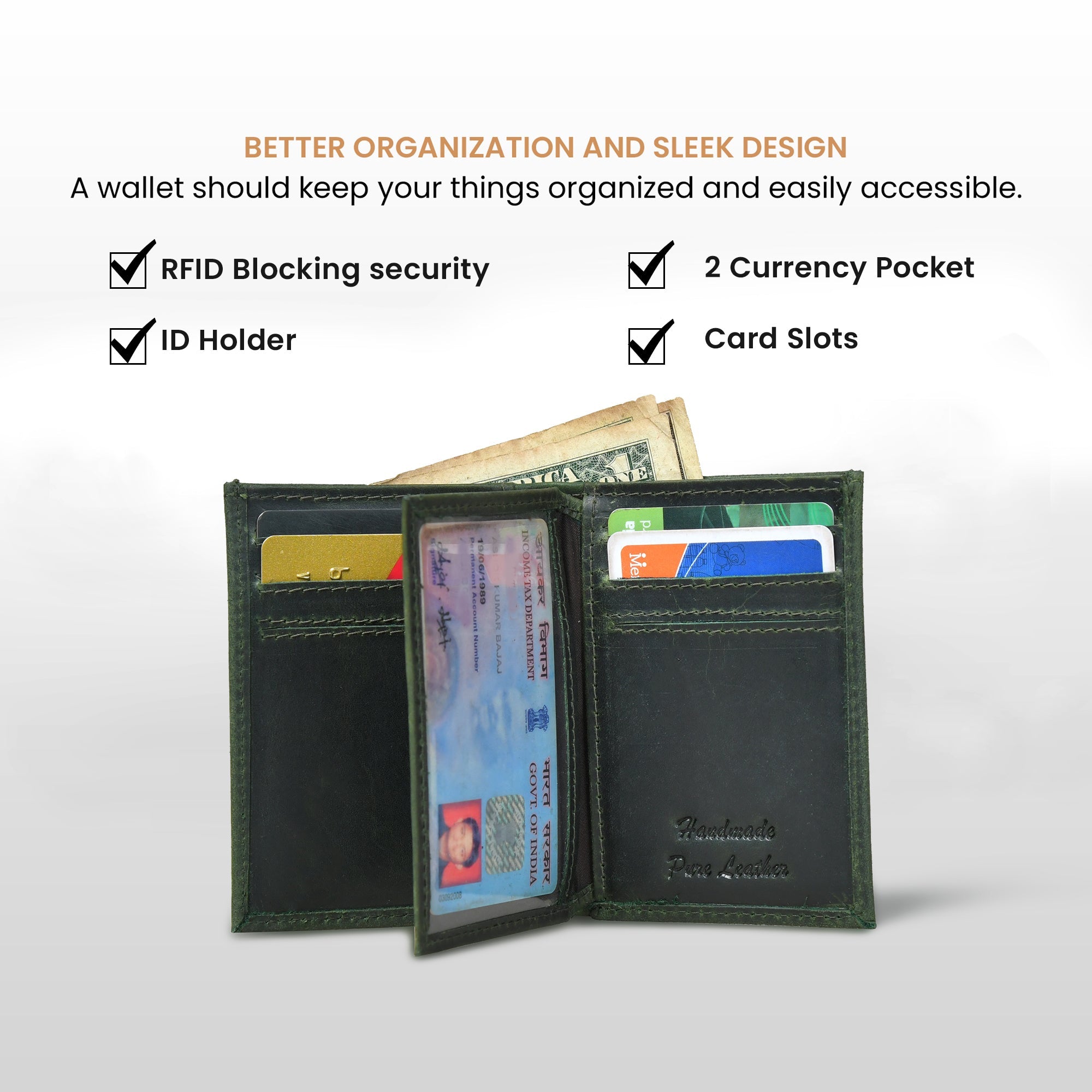 Ironwood Leather Wallet - Rich Green