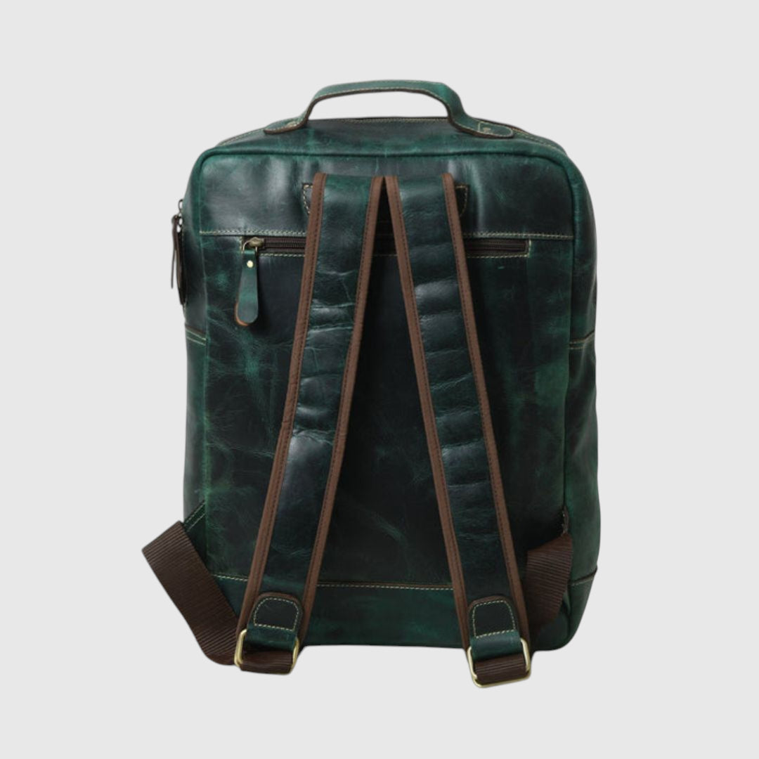 Hestern TerraLux Leather Backpack - Rich Green