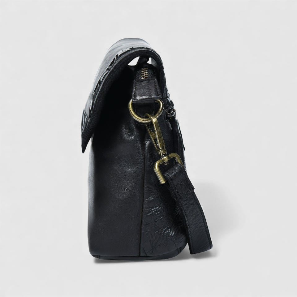 Verdant Crossbody Women's Leather Handbag - Black Colour