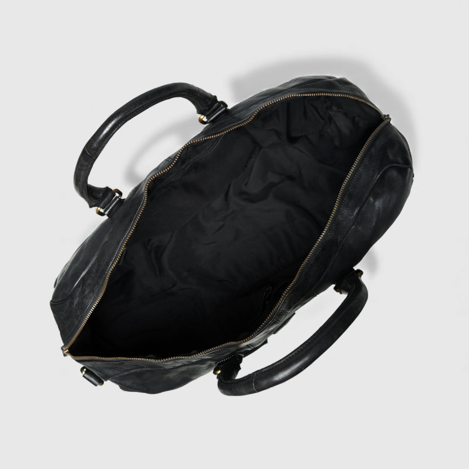 Imperium Luxe Leather Duffle Bag - Black Colour