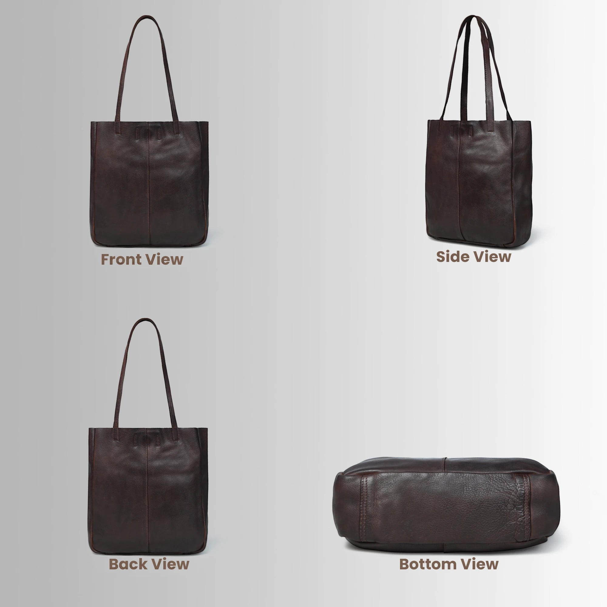 Hestern Midnight Classic Women’s Leather Tote - Expresso Brown