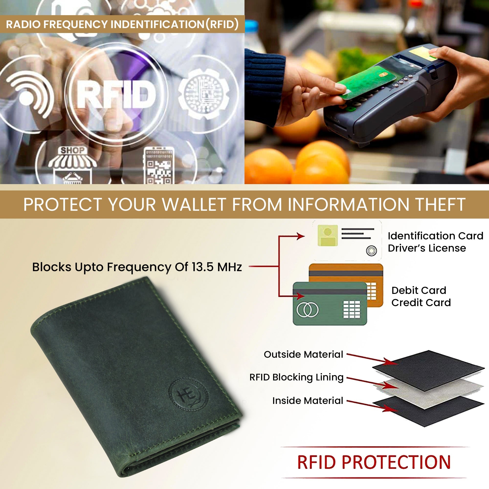 Ironwood Leather Wallet - Rich Green