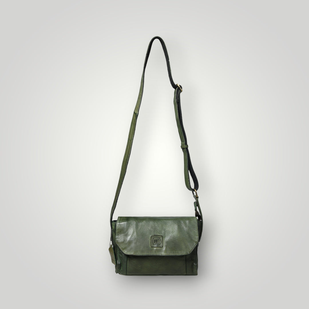 Heritage Leather Crossbody Bag - Green Colour