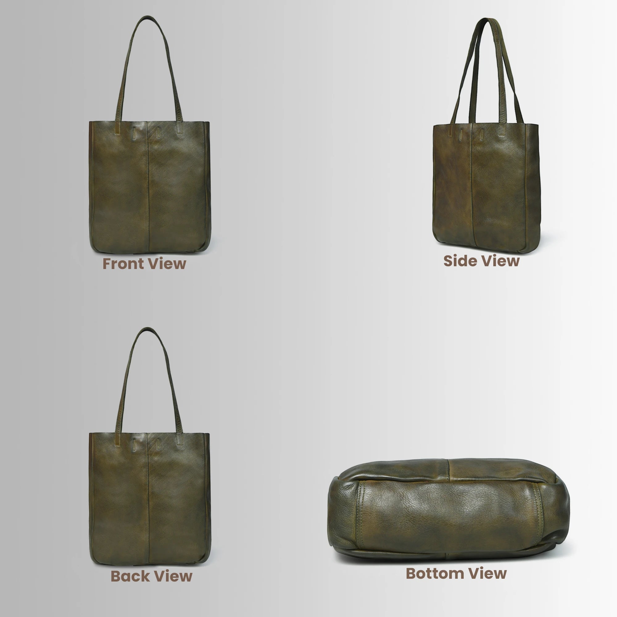 Hestern Midnight Classic Women’s Leather Tote - Forest Green