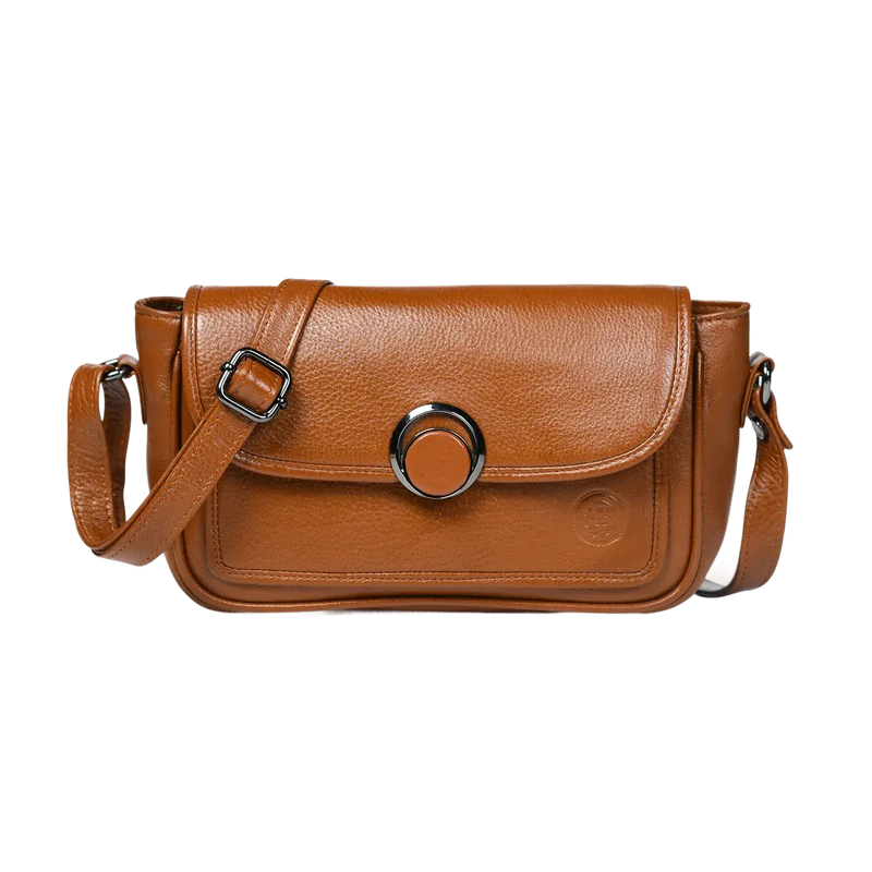 Chic Leather Women's Handbag - Tan Colour