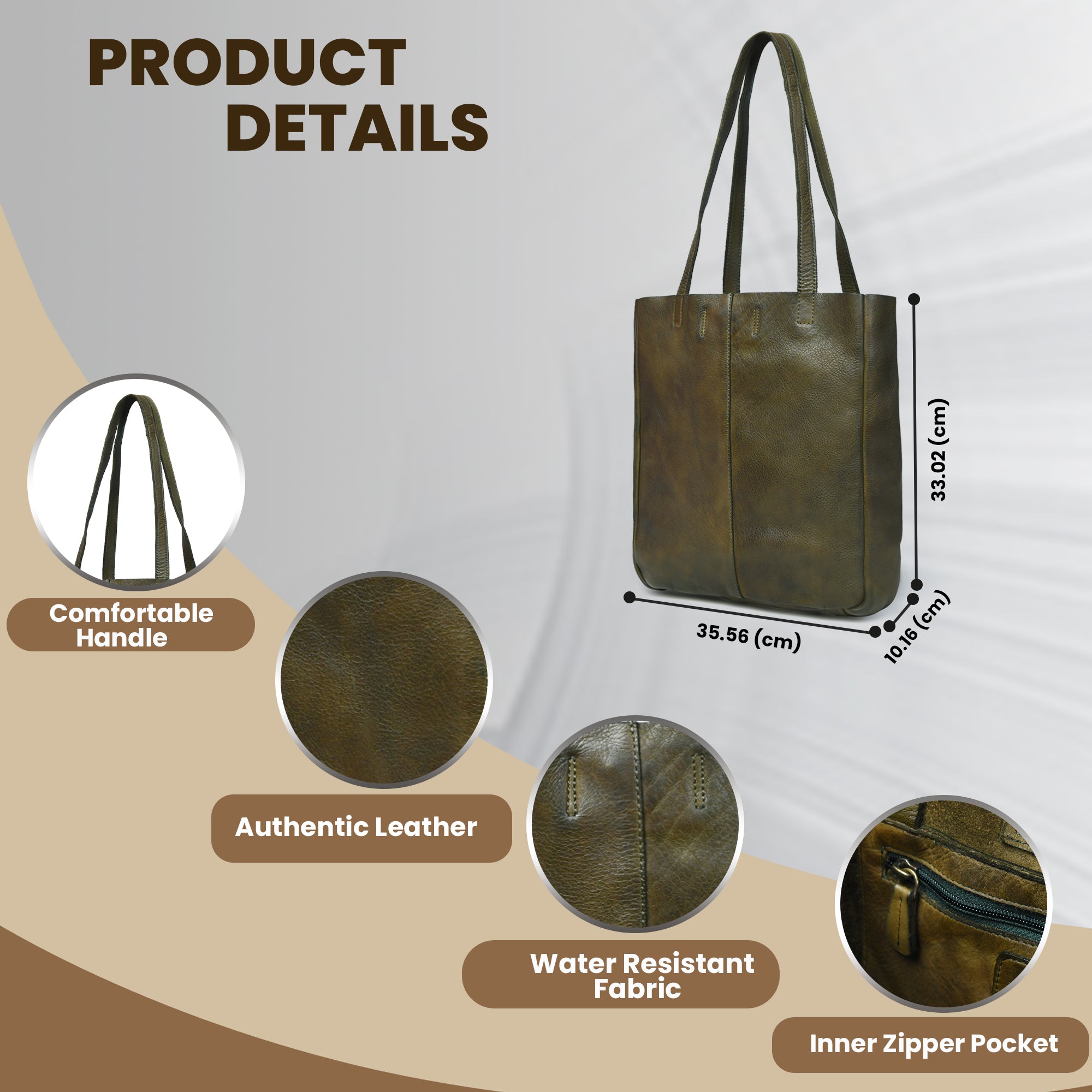 Hestern Midnight Classic Women’s Leather Tote - Forest Green