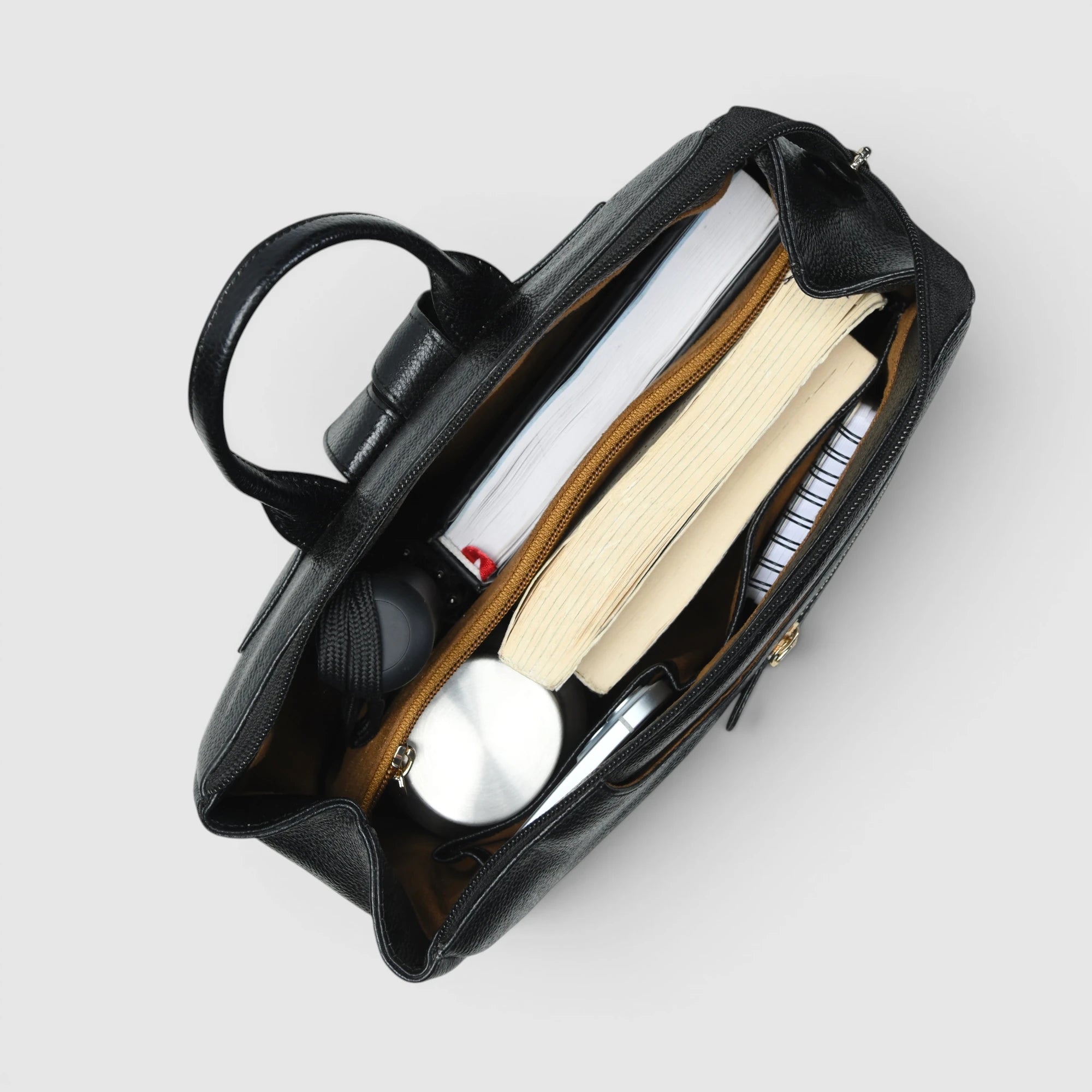 Harper Convertible Leather Backpack – Black