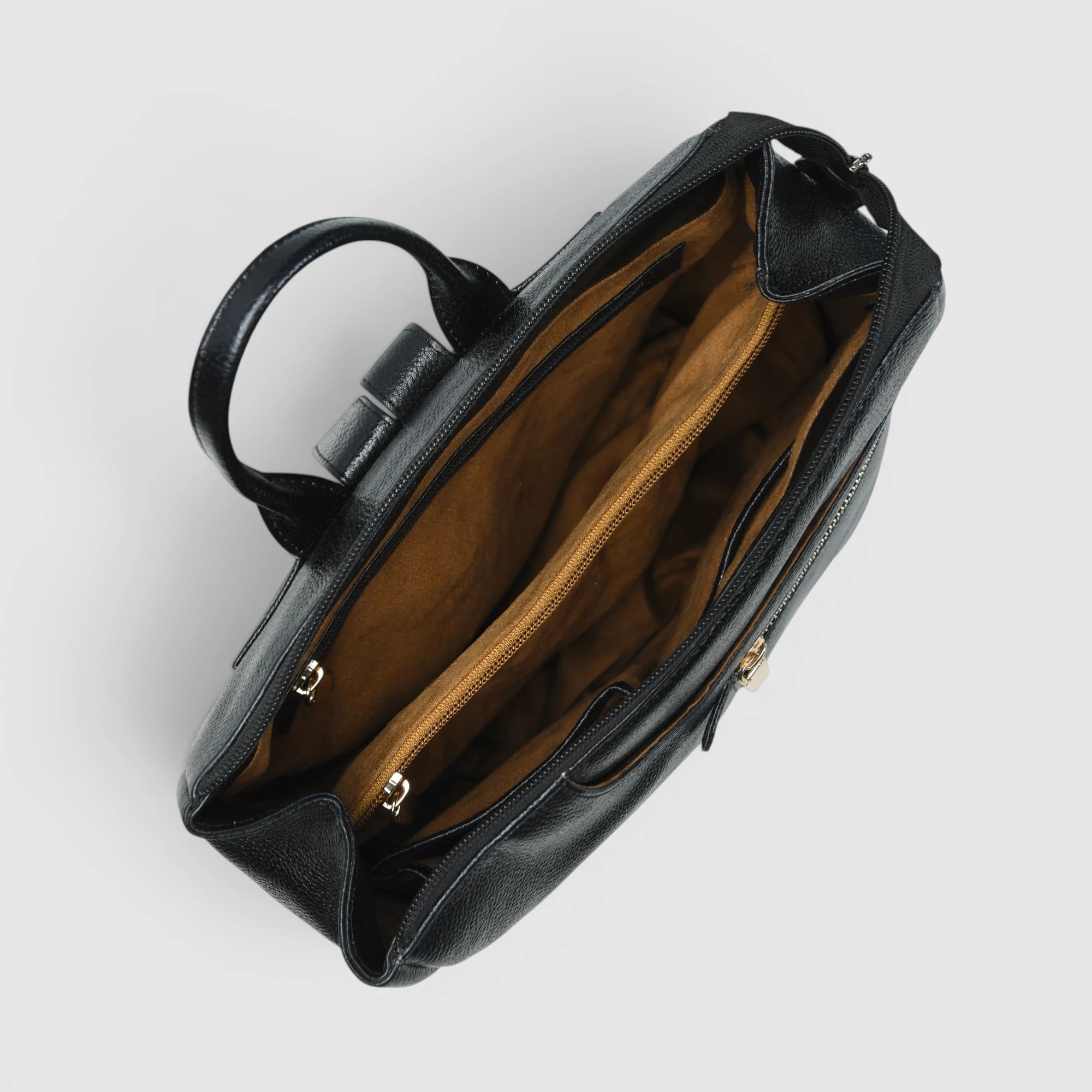 Harper Convertible Leather Backpack – Black