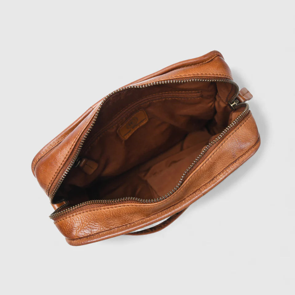 Verdant Trail Leather Sling Bag - Tan Colour