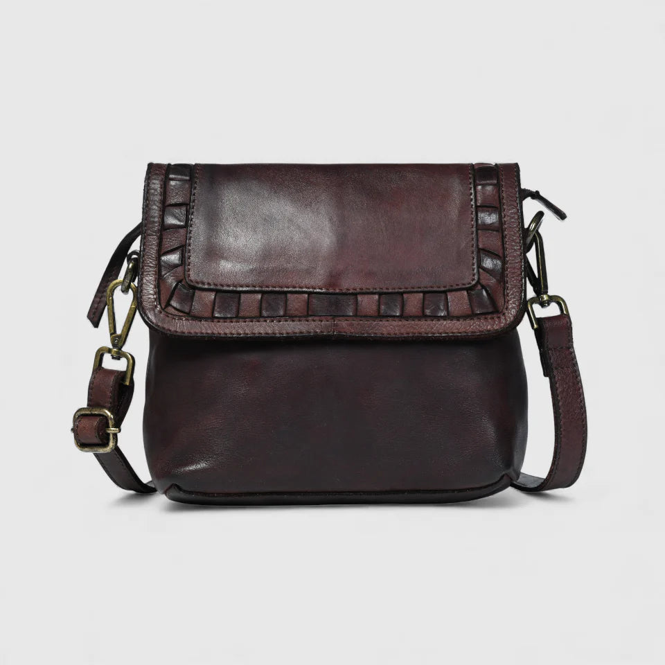 Verdant Crossbody Women's Leather Handbag - Maroon colour