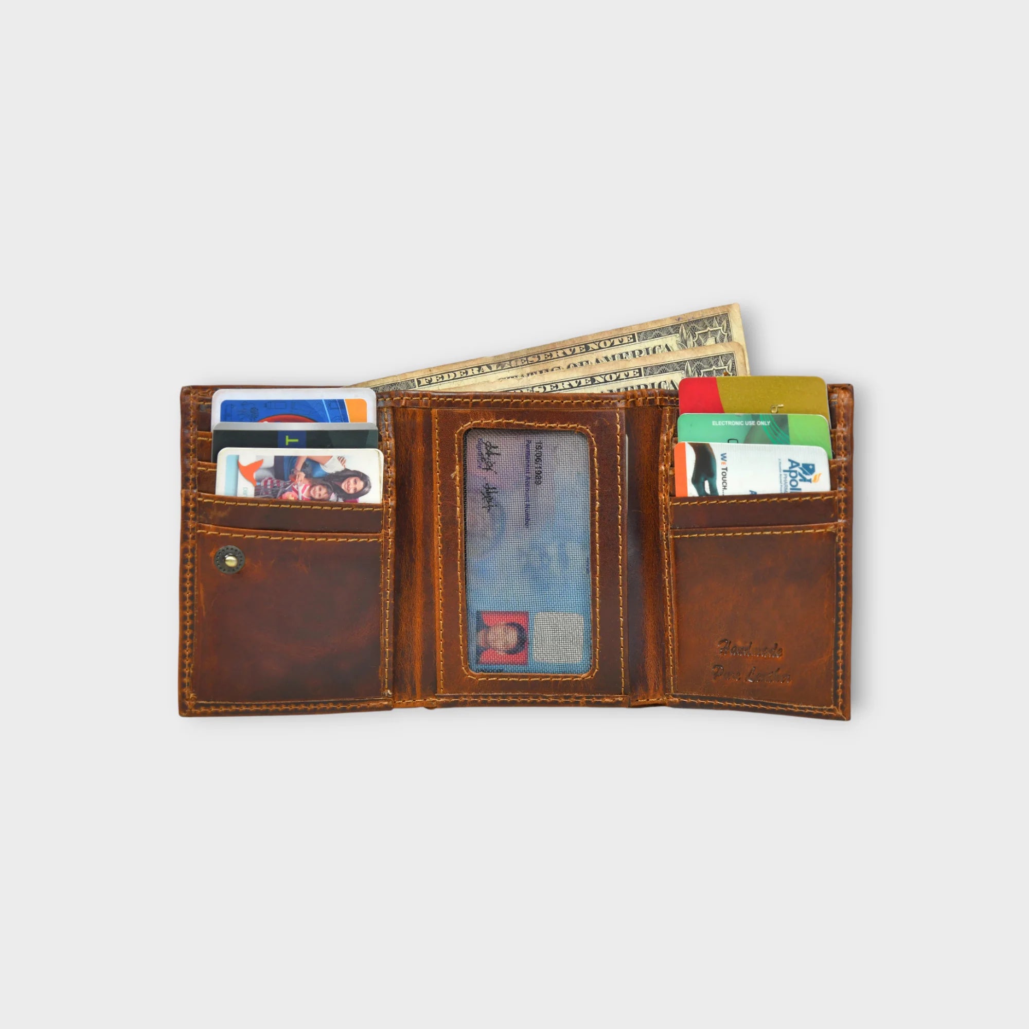 Midnight Luxe Vertical Bifold Wallet - Espresso brown