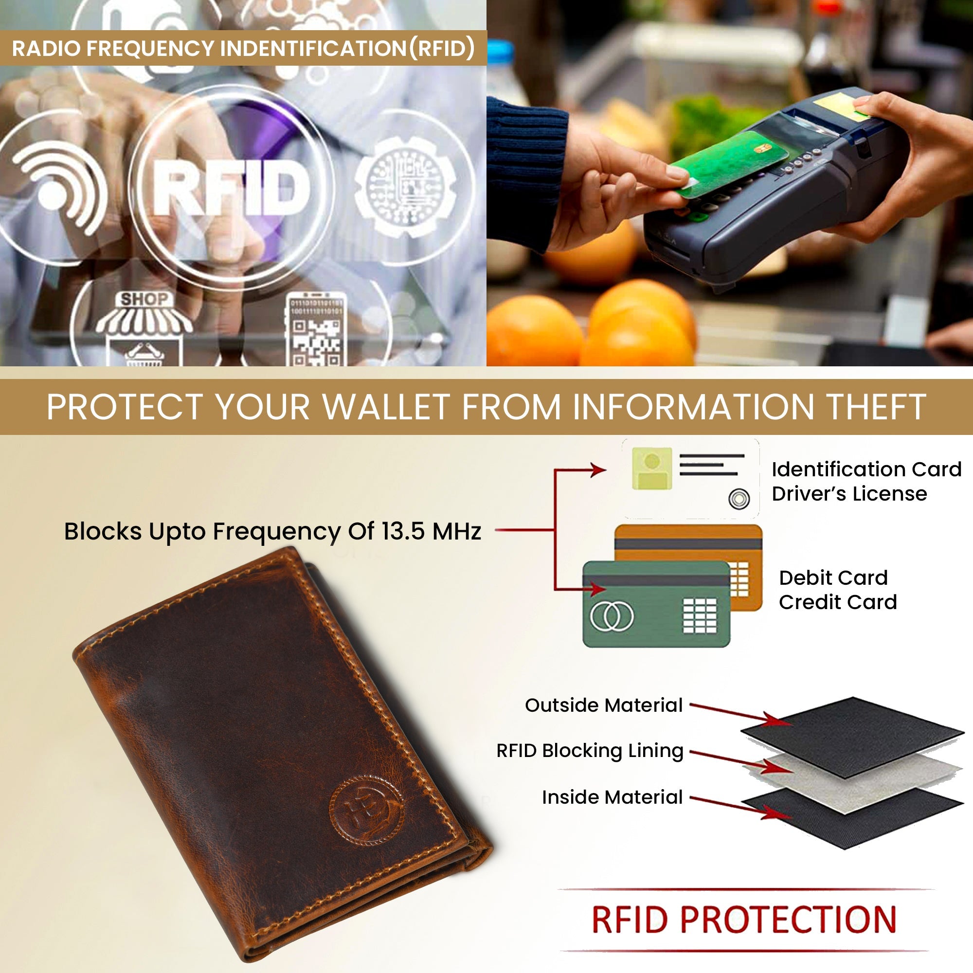 Midnight Luxe Vertical Bifold Wallet - Espresso brown