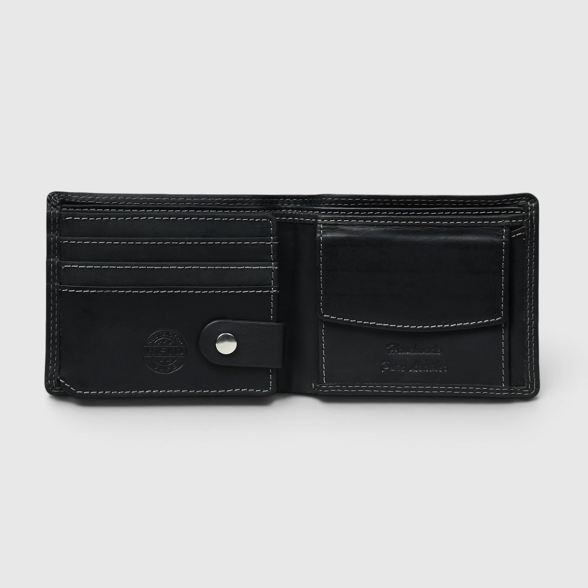 Stallion Crest Vintage Leather Bifold Wallet – Black Colour