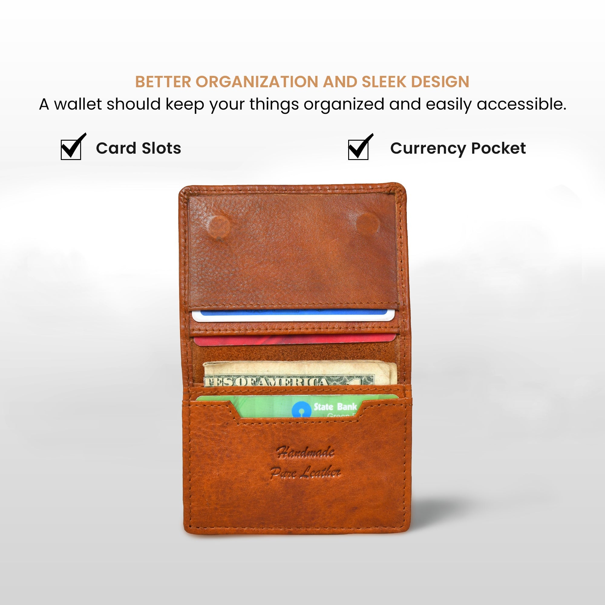 Classic Leather Card Wallet - Tan Colour