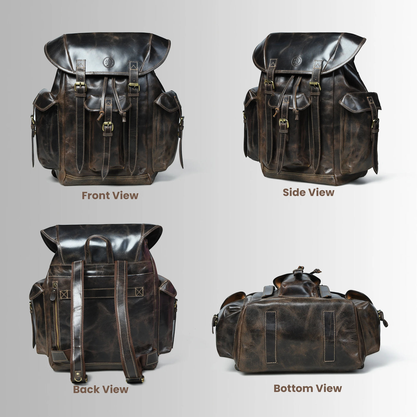 buffalo leather backpack 15-Inch Genuine Versatile Rucksack & Laptop Bag for Women and Men, Ideal for Travel, School, College, Hiking, and Camping to quickly secure and adjust to fit their needs Outlander Vintage Buffalo Leather Backpack