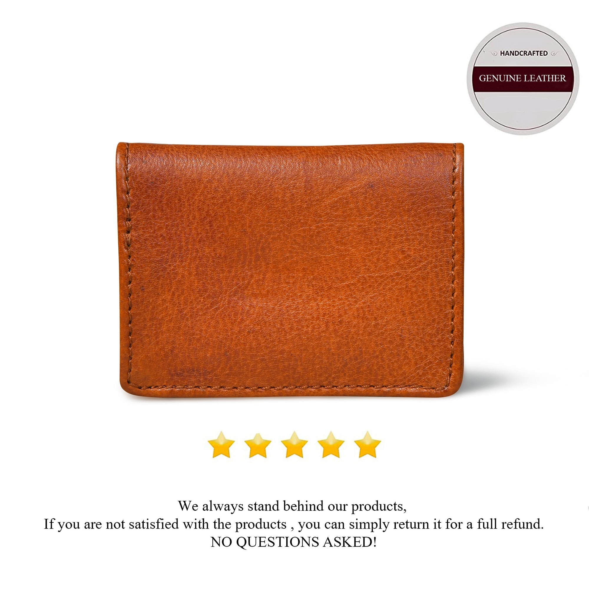 Classic Leather Card Wallet - Tan Colour
