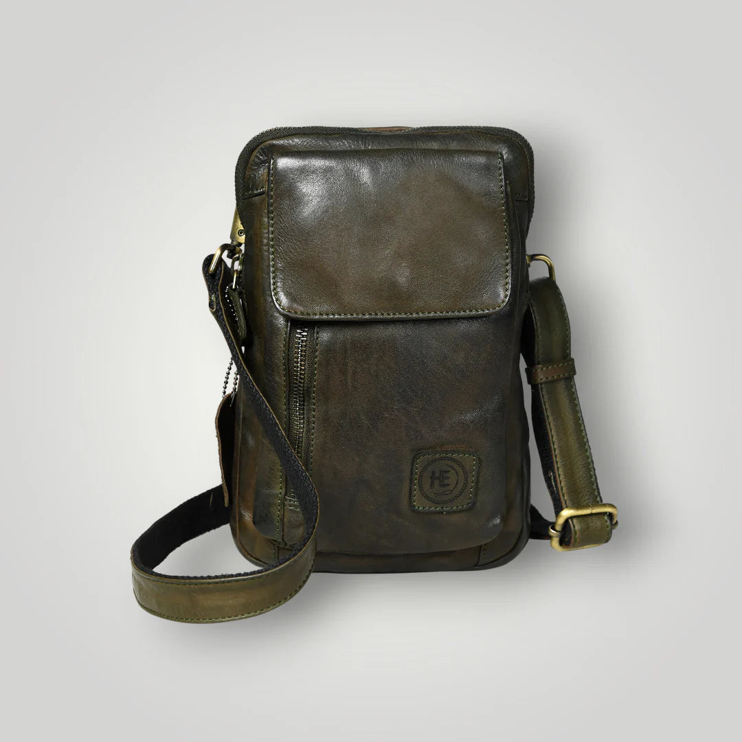 Vintage Explorer Crossbody Bag - olive Colour