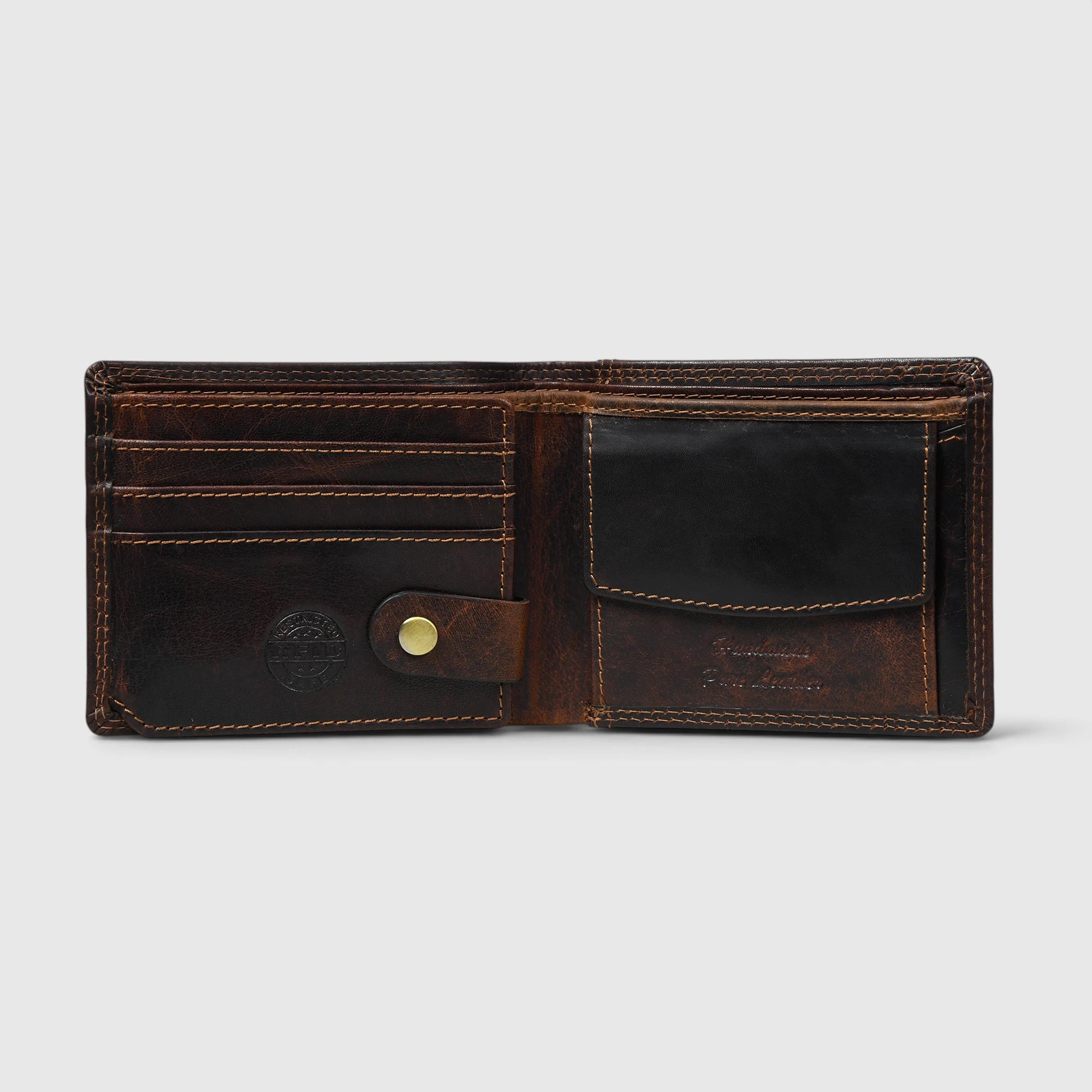 Stallion Crest Vintage Leather Bifold Wallet – Brown Colour