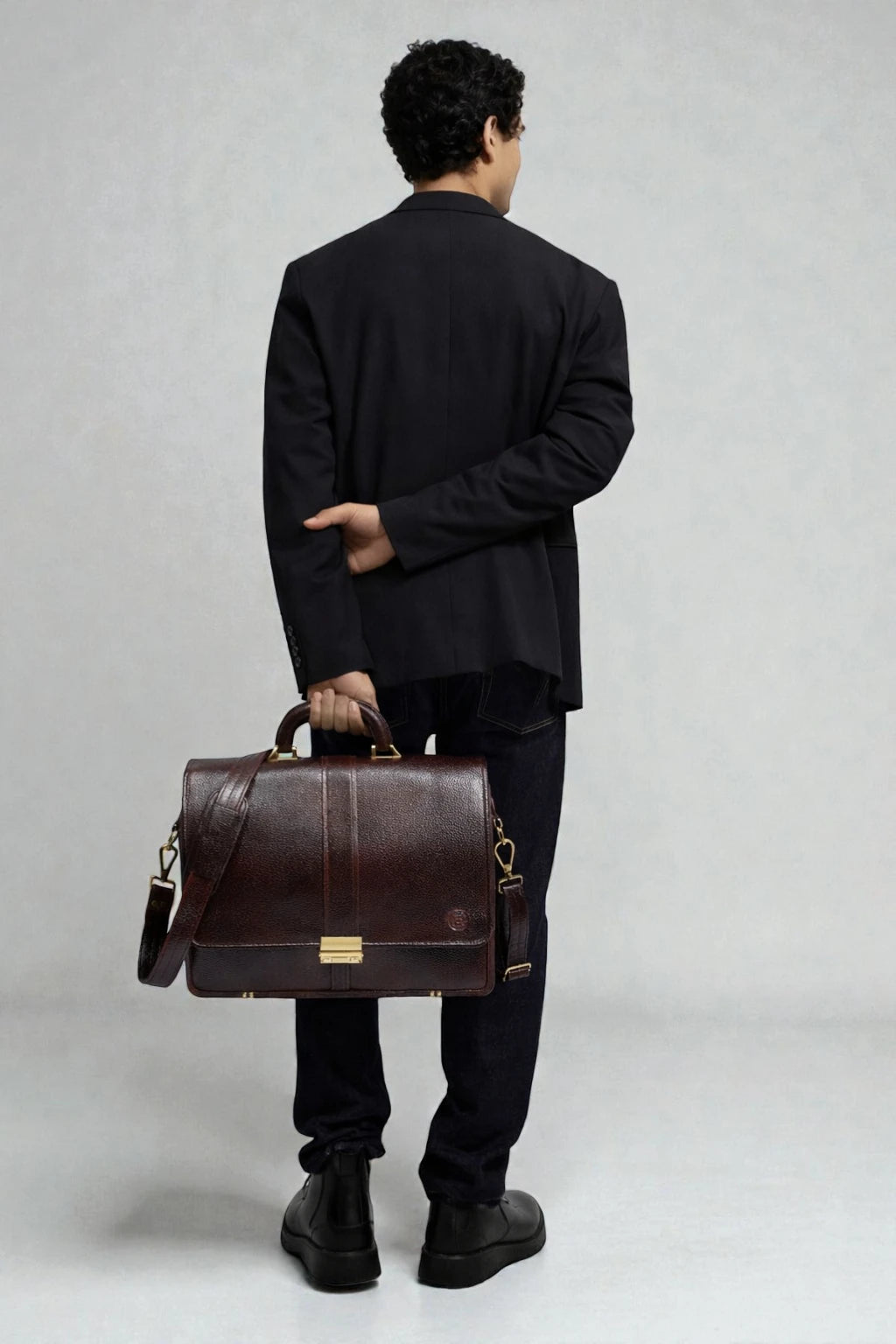 Executive Vintage Leather Briefcase – Multi-Compartment Office & Laptop Bag | Maroon colour