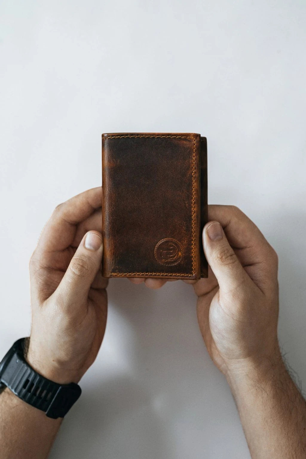 Midnight Luxe Vertical Bifold Wallet - Espresso brown