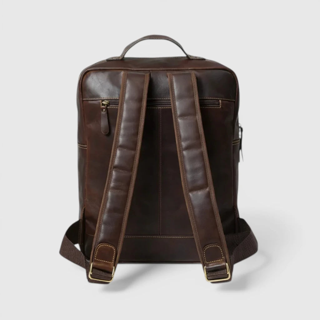 Hestern TerraLux Leather Backpack - Expresso Brown