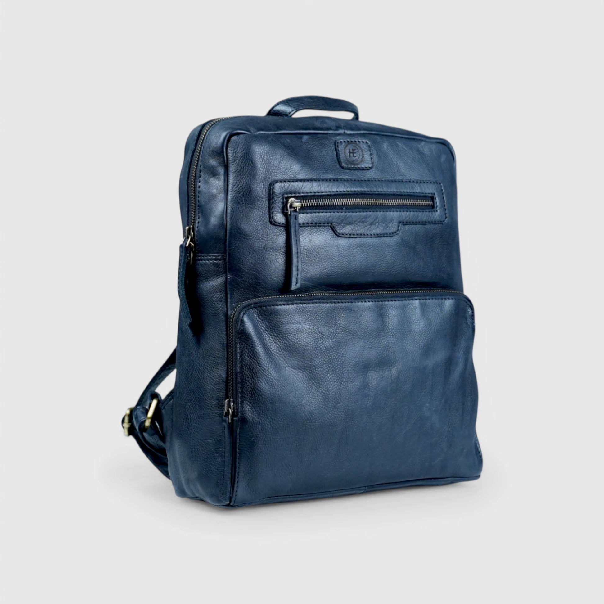 Urbancrest Leather Backpack – Navy Blue