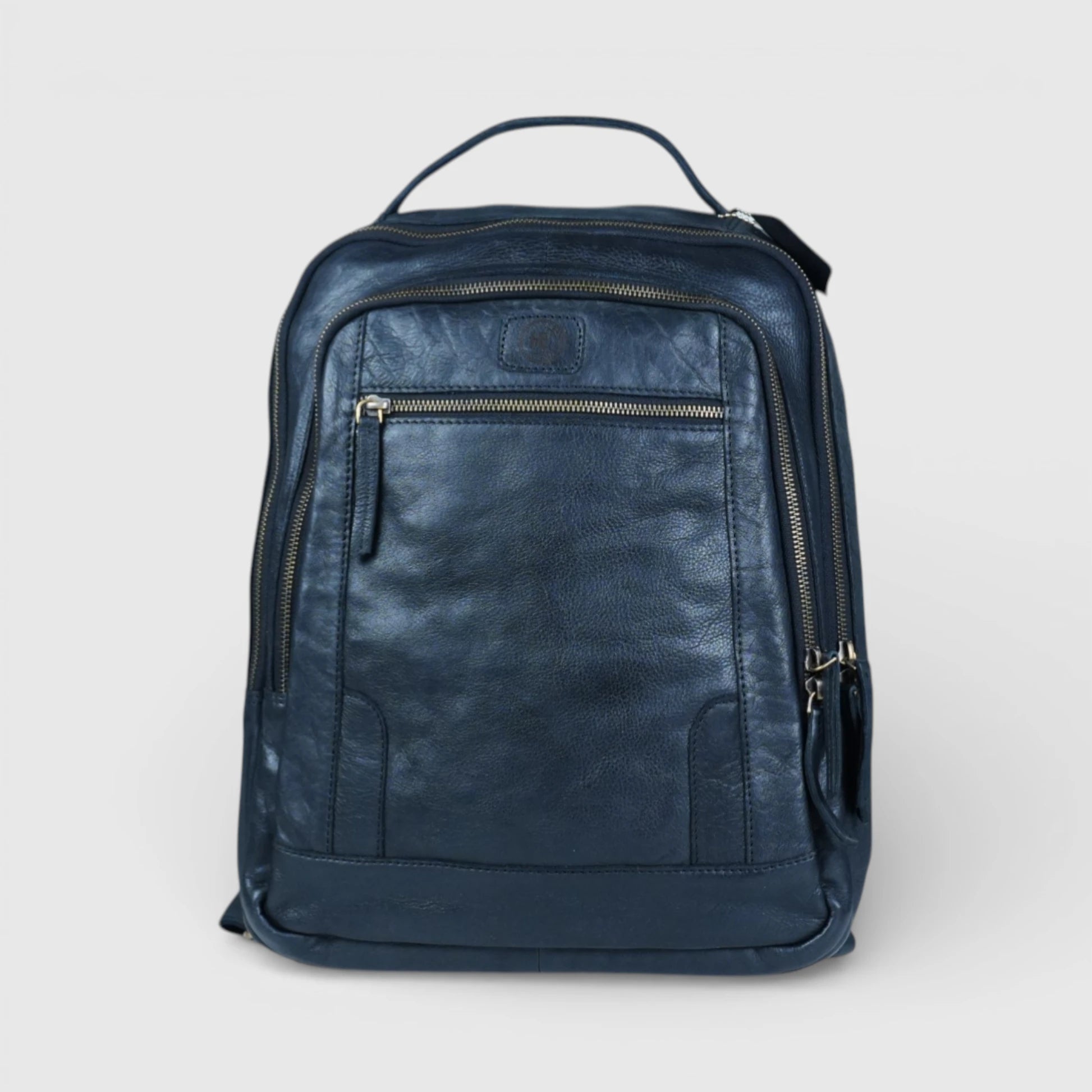 Hestern Trailmark Leather Backpack – Midnight Blue