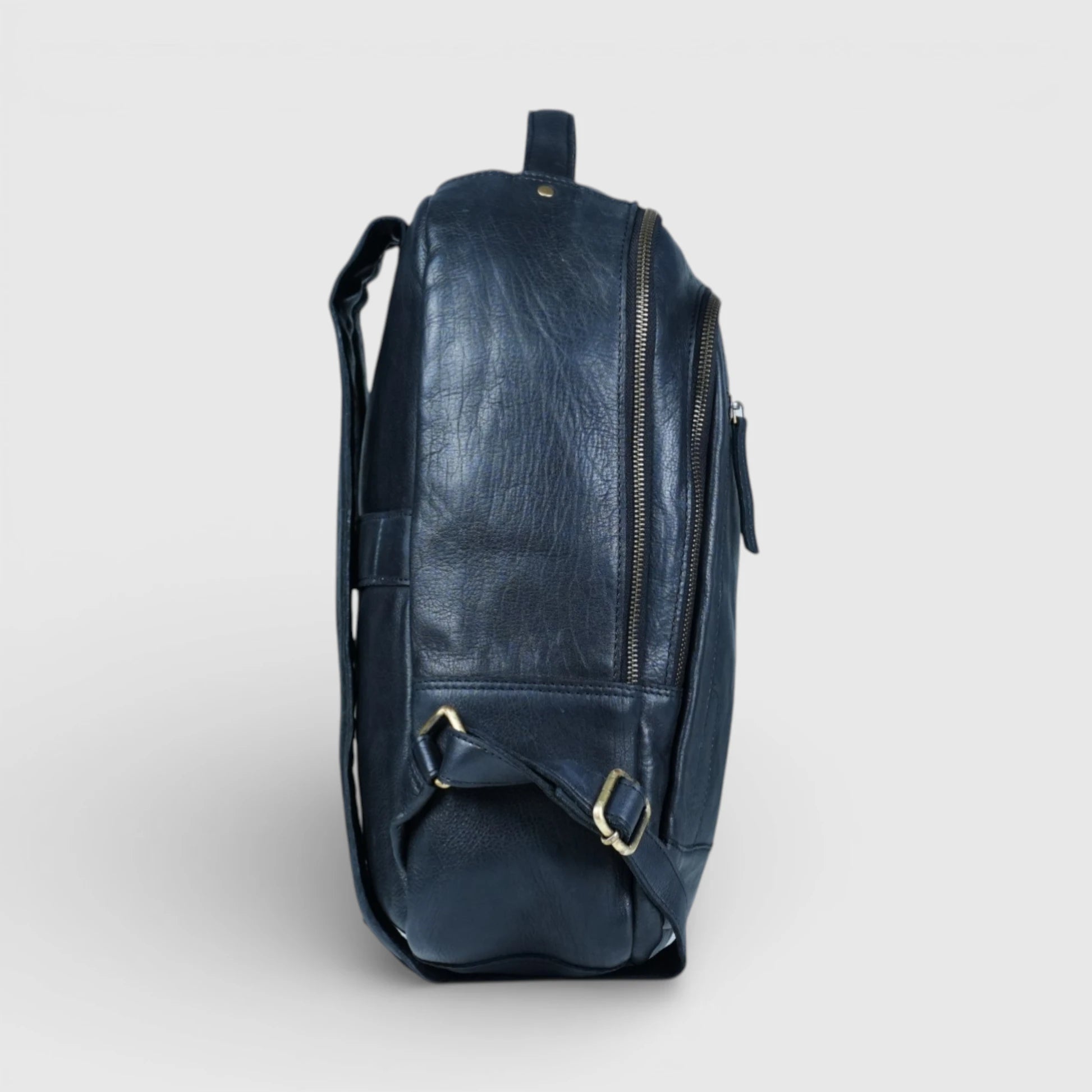 Hestern Trailmark Leather Backpack – Midnight Blue