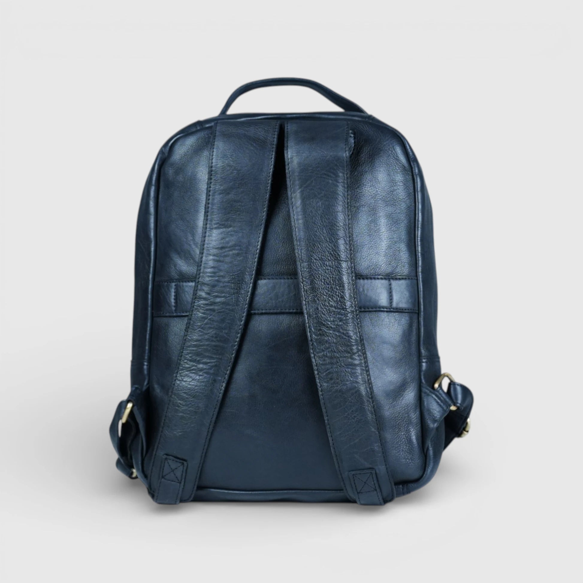 Hestern Trailmark Leather Backpack – Midnight Blue