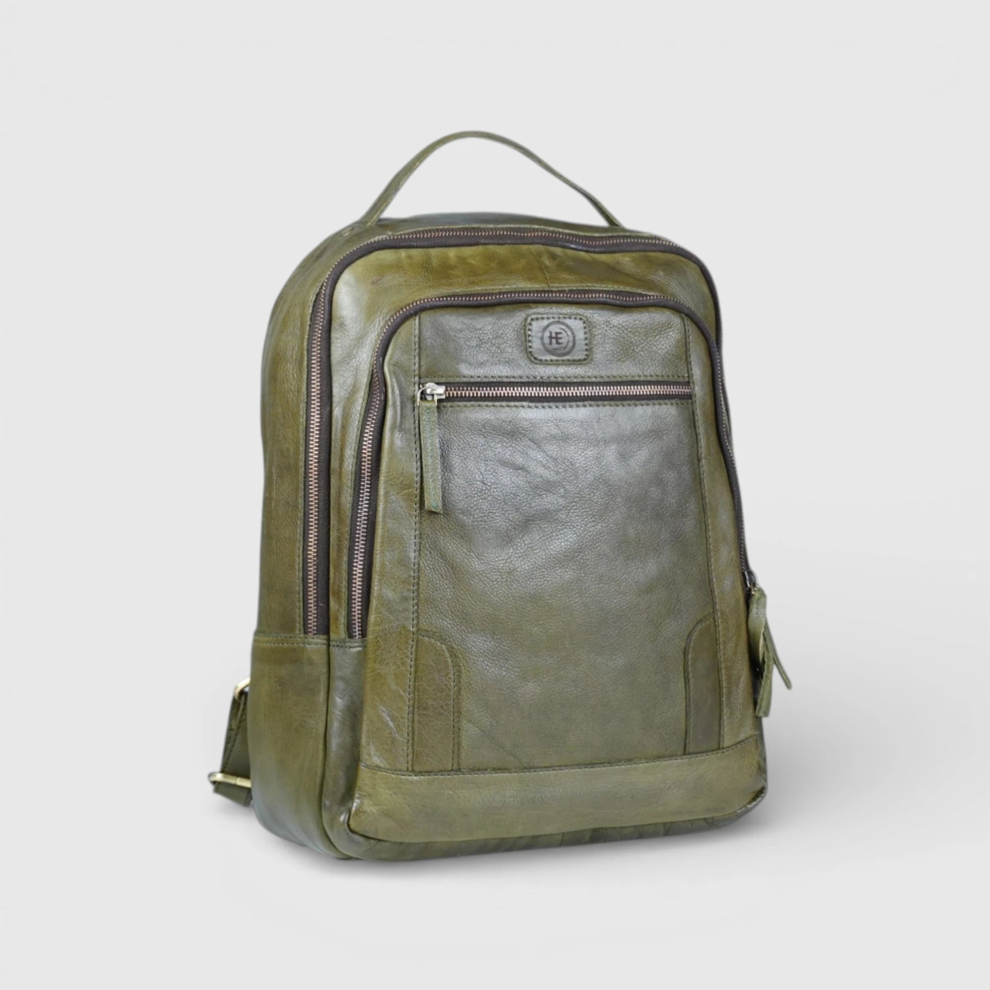 Hestern Trailmark Leather Backpack – Deep Olive
