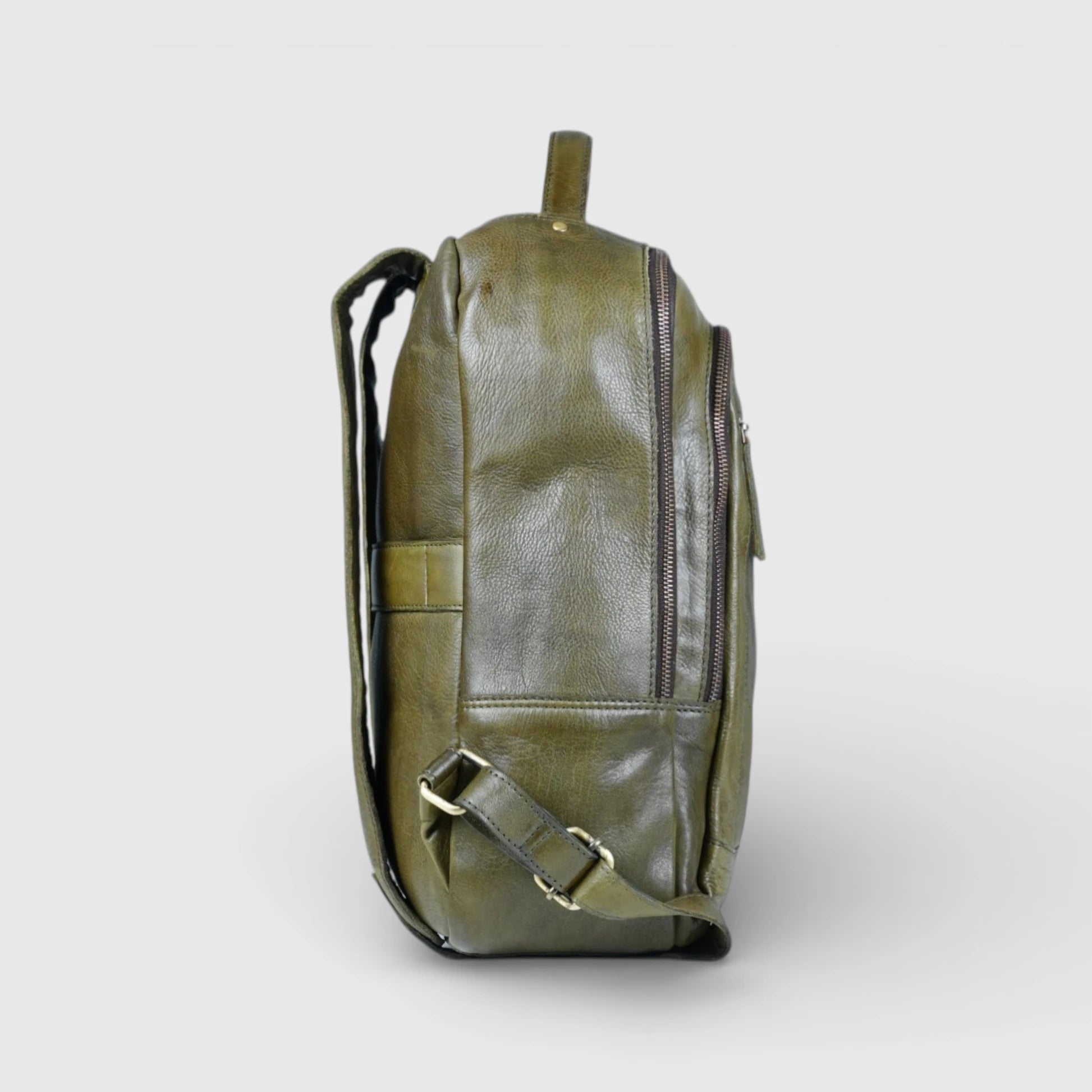 Hestern Trailmark Leather Backpack – Deep Olive