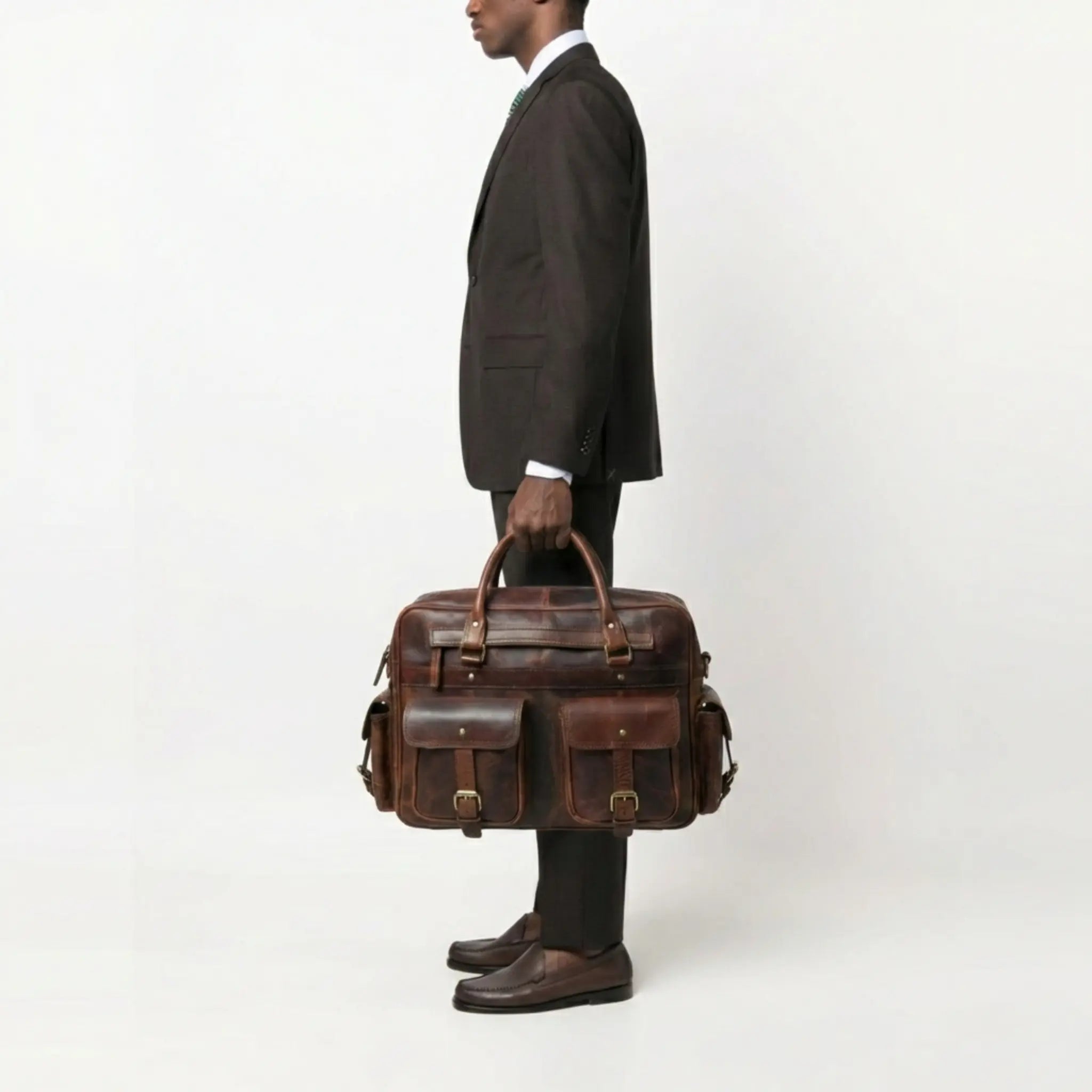 Stonebridge Buffalo Pure Leather Laptop Briefcase