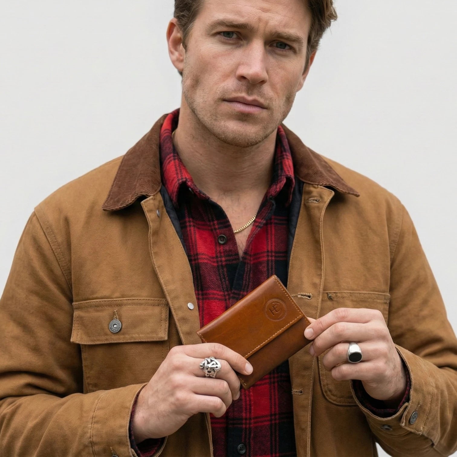 Heritage Buffalo Leather Bifold Wallet - Tan Colour