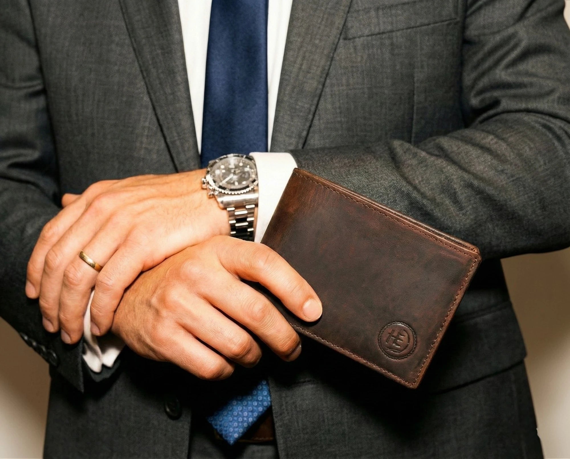 Vintage Leather RFID Wallet -Espresso brown