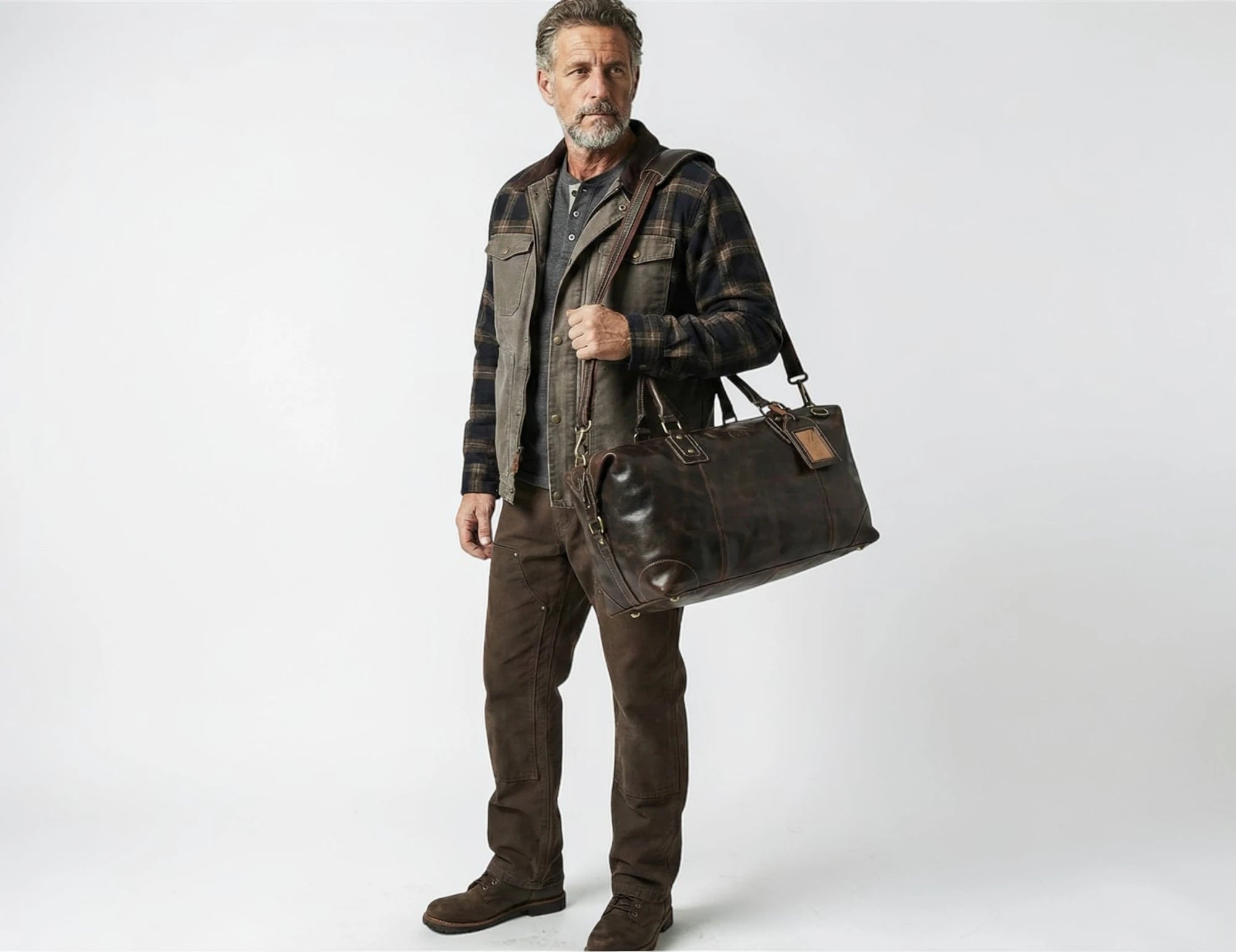 The Regent Voyager – Vintage Leather Travel Duffle bag - Espresso brown