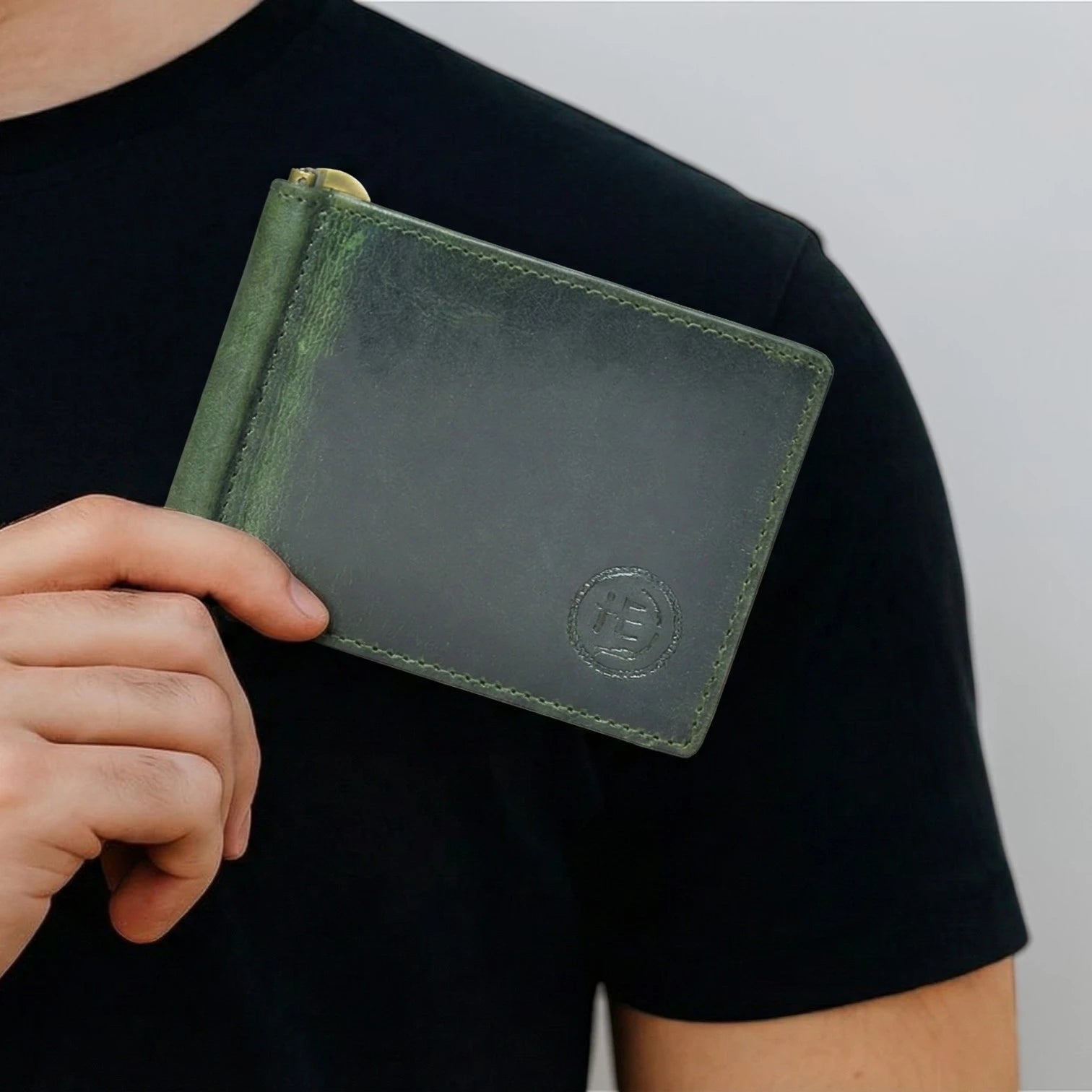 Slim Money Clip Wallet -Rich Green