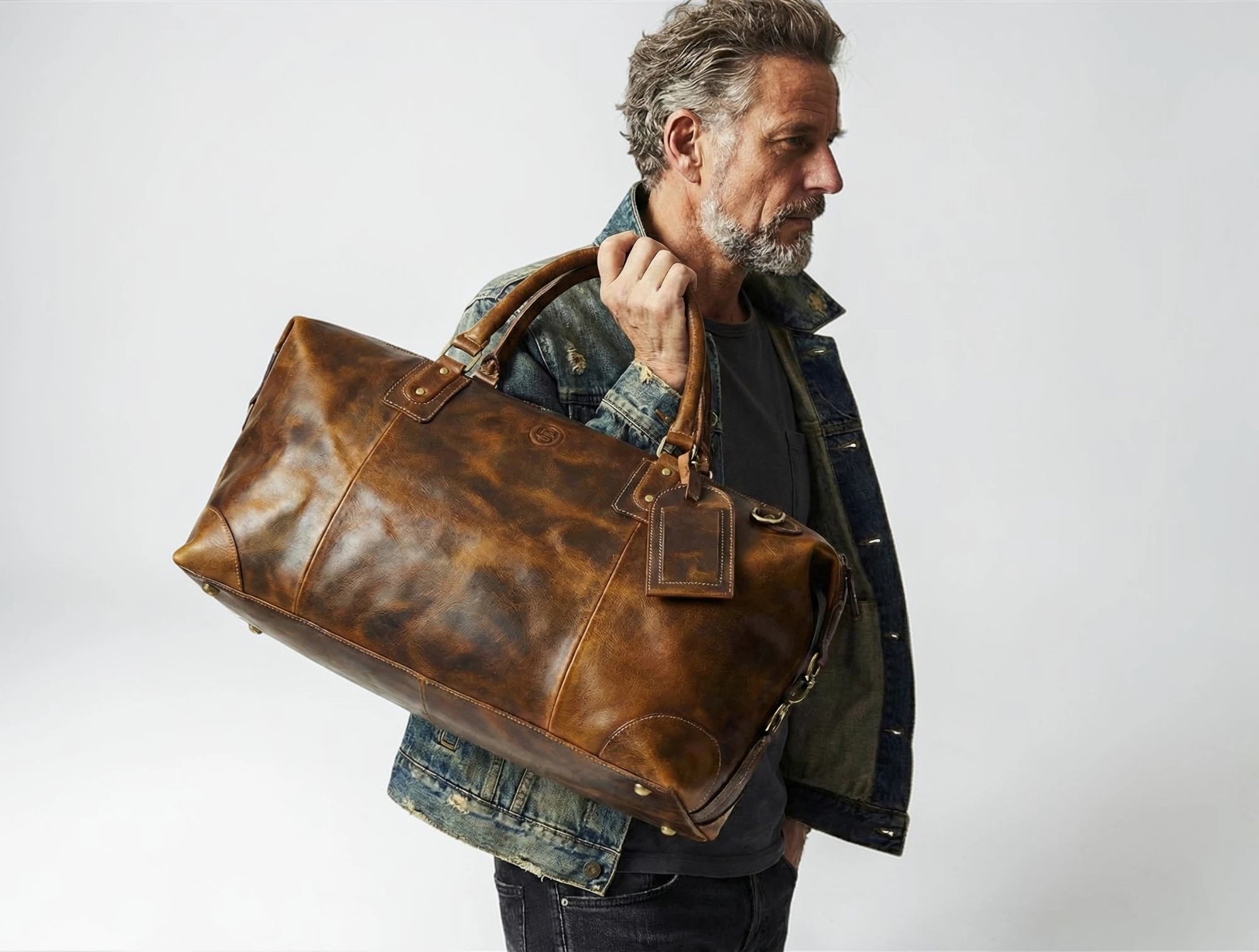 The Regent Voyager – Vintage Leather Travel Duffle Bag - Brown colour