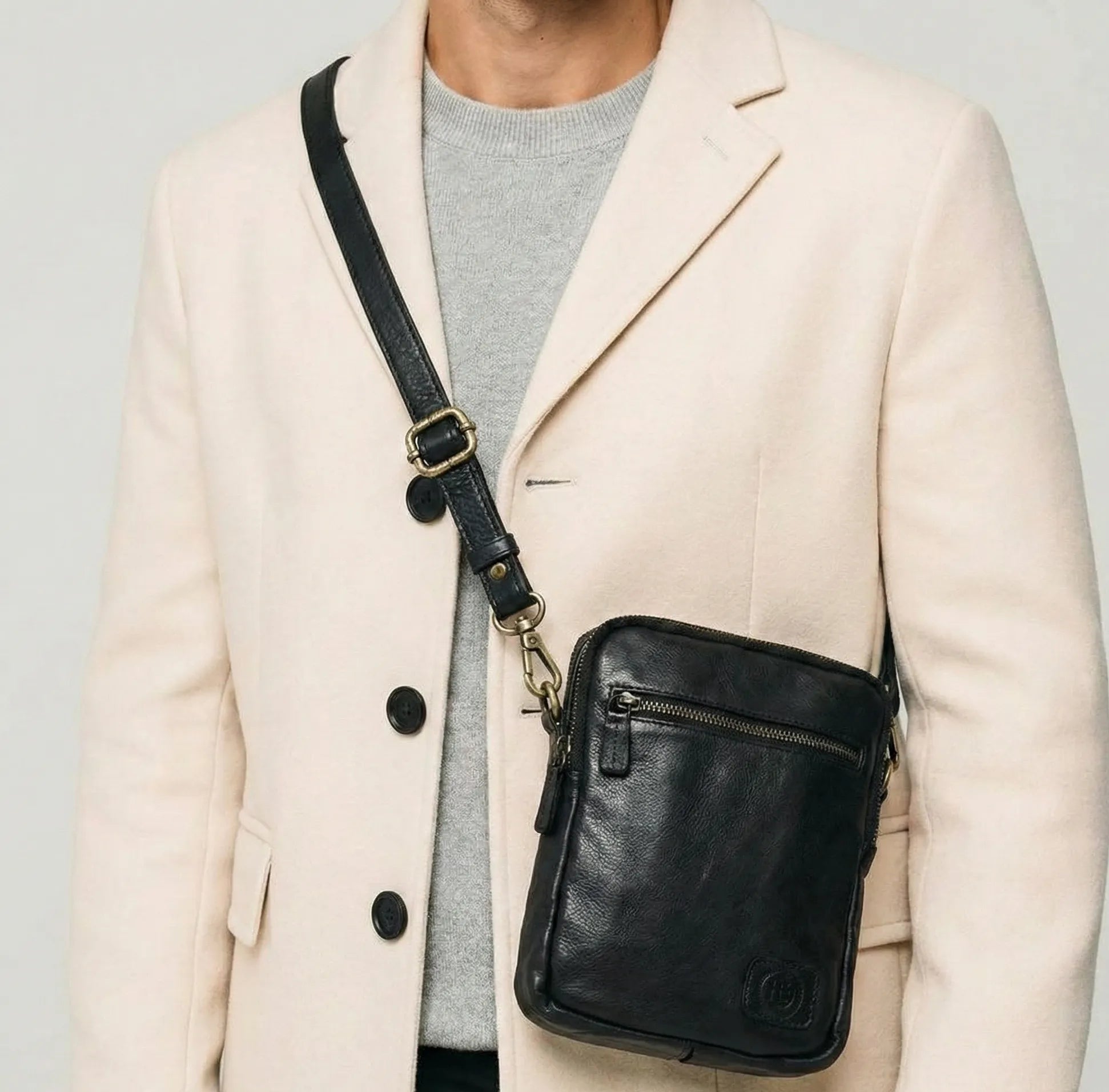 OxBlood Trail Leather Sling Bag – Black Colour