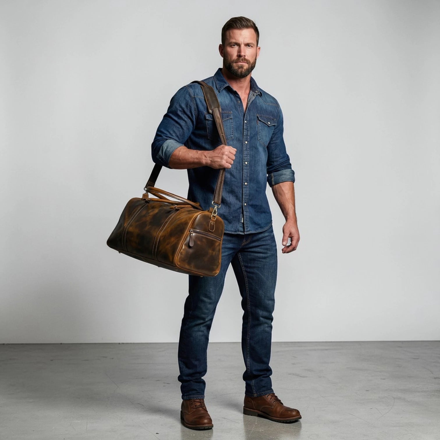 Voyager Vintage Leather Duffle Bag