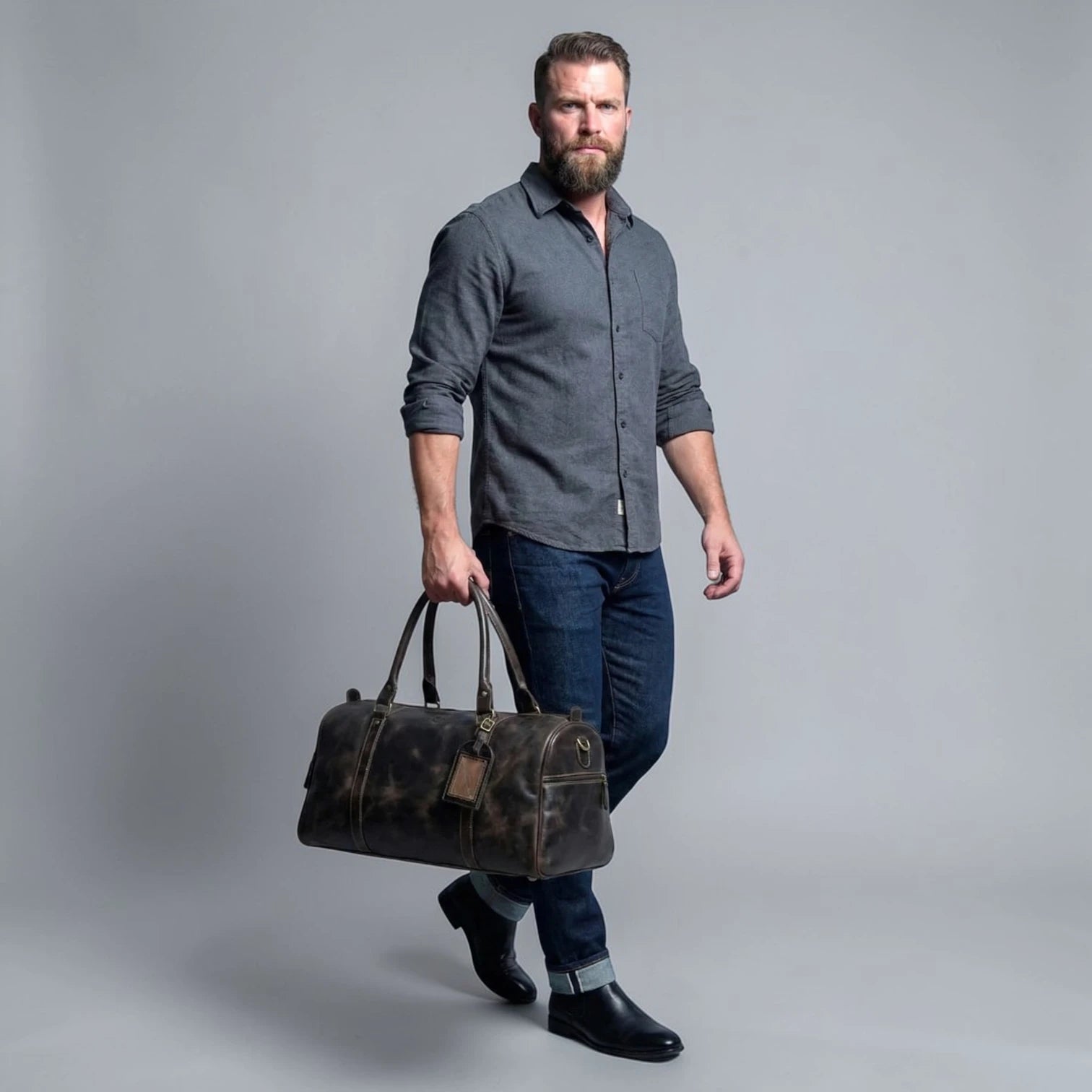 The Voyager Premium Leather Duffle Bag