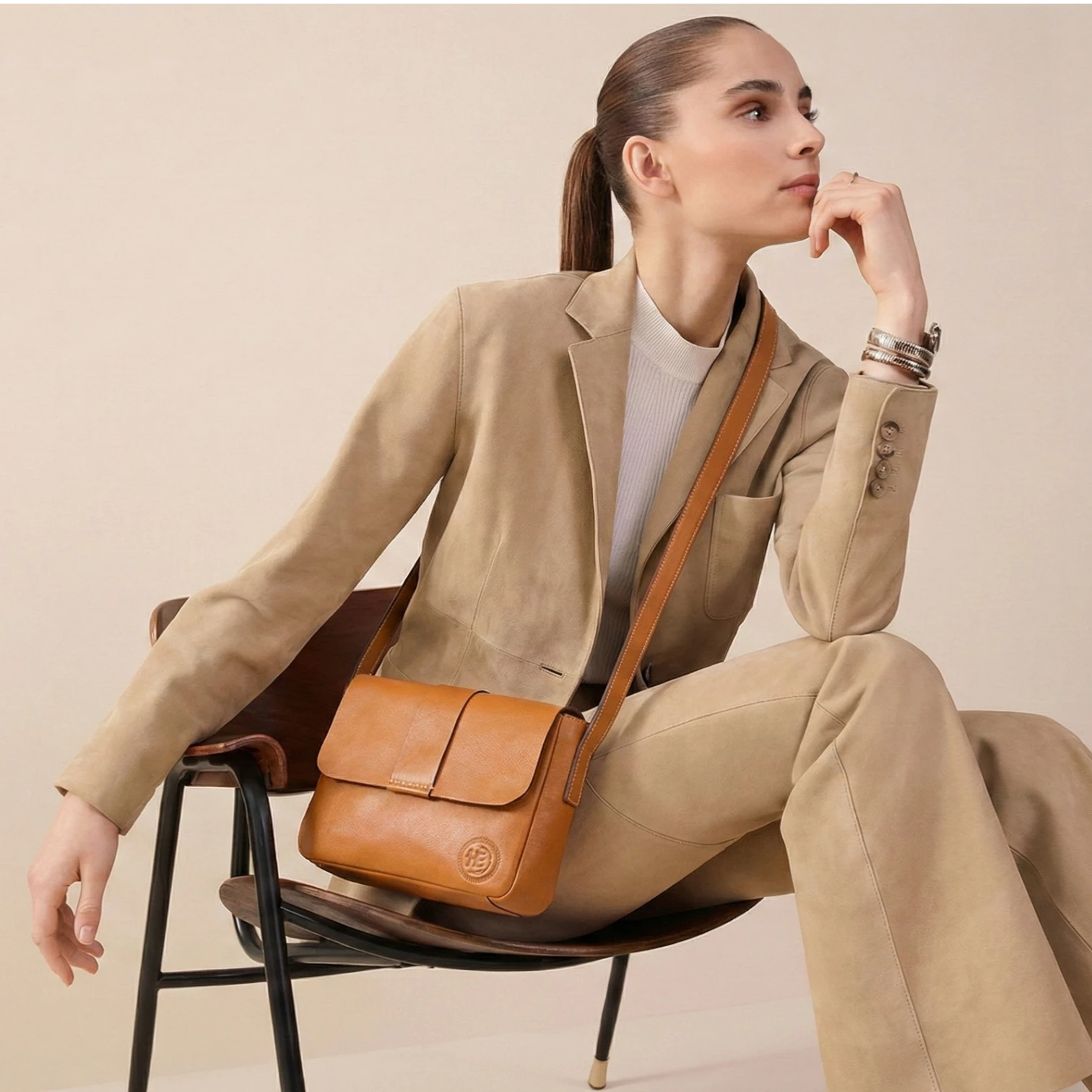 The Heritage Raw  Leather Satchel Bag- Tan Colour