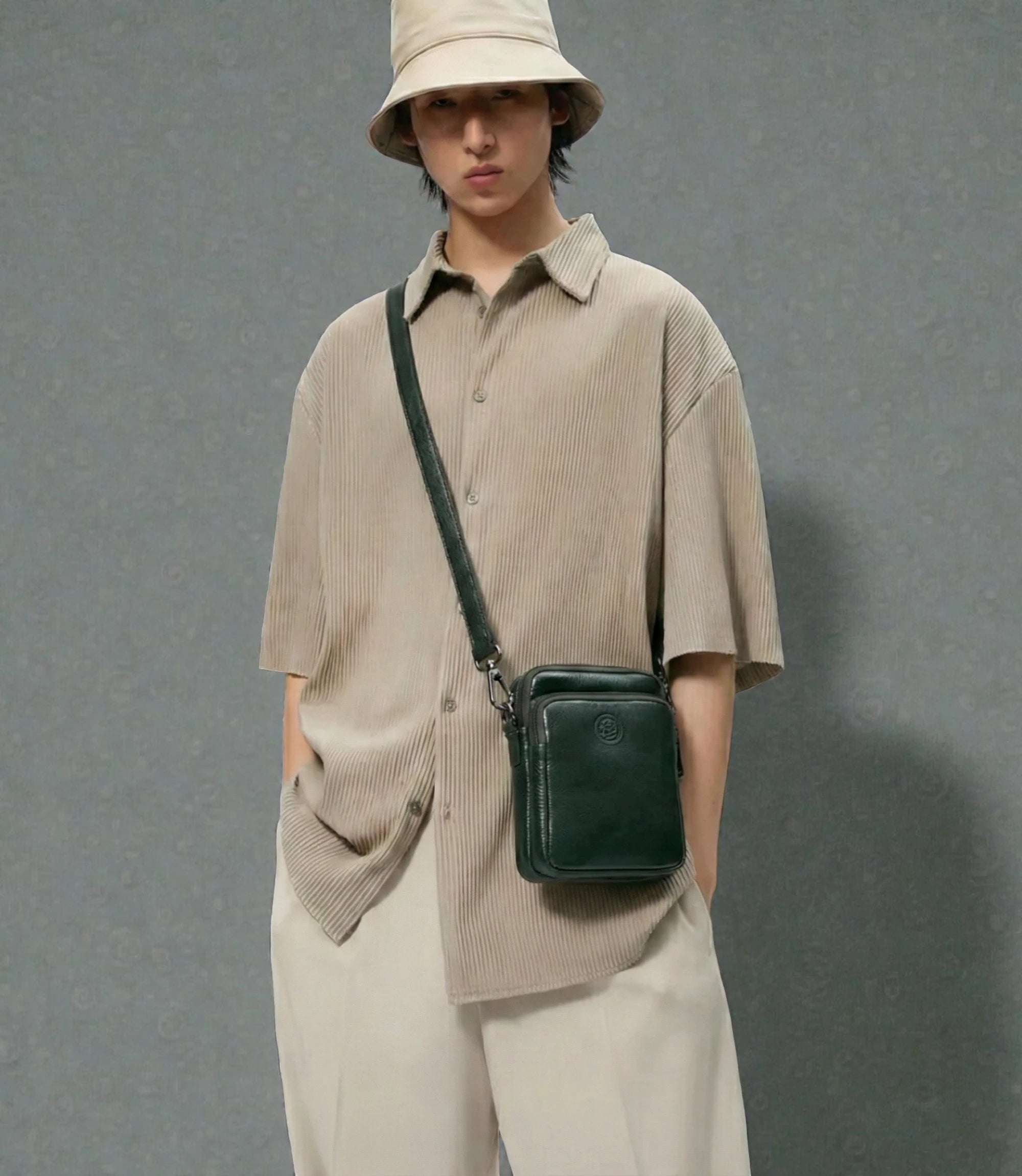 AmberStride Leather Sling Bag -  Rich Green