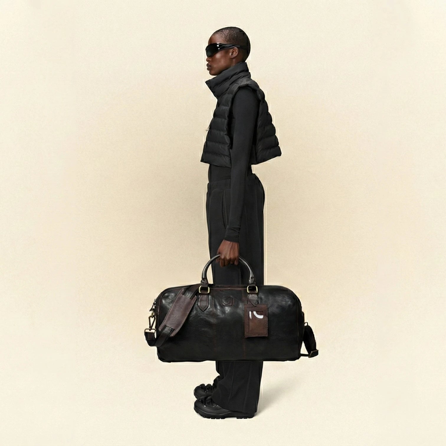 Imperium Luxe Leather Duffle Bag- Espresso brown