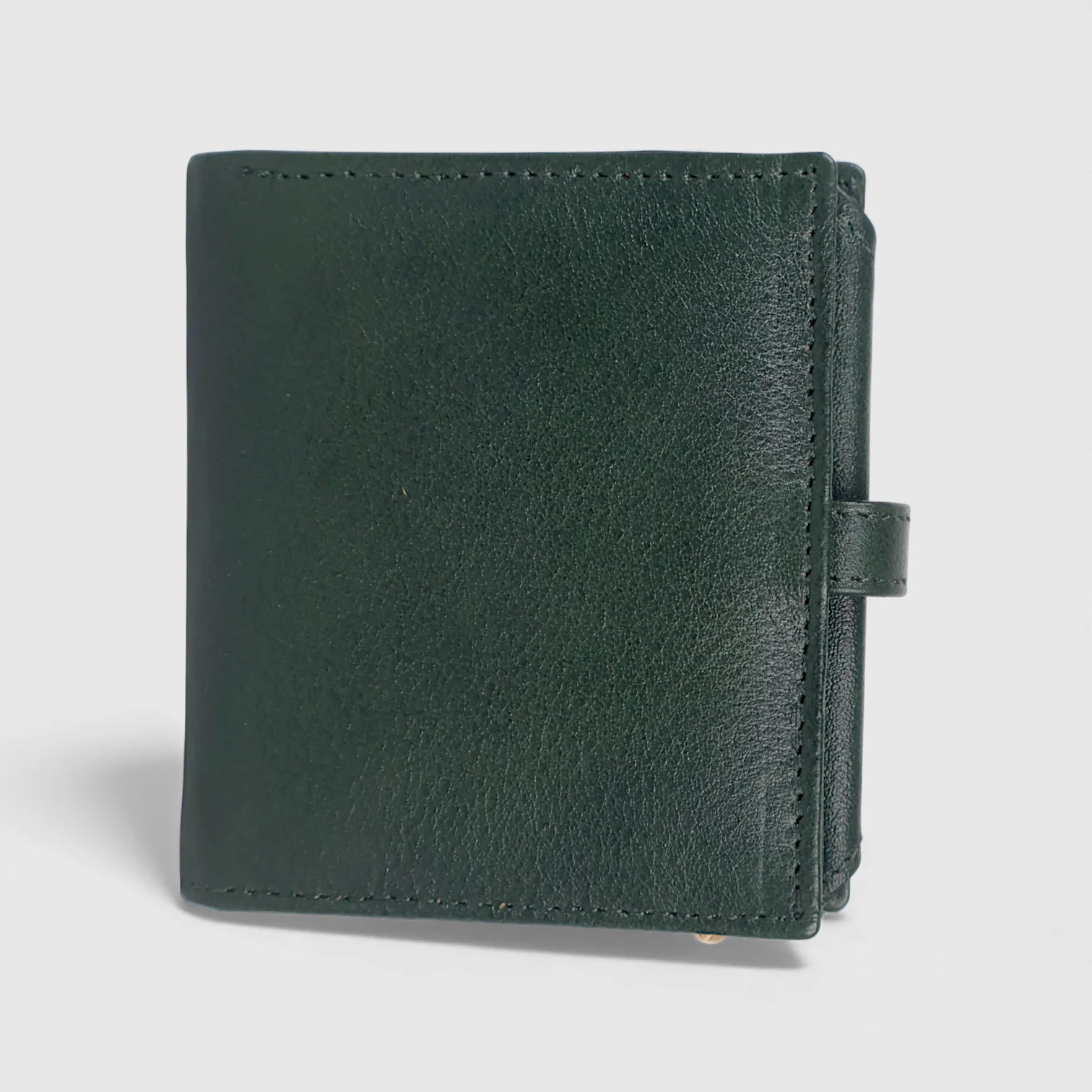 Crest Compact Leather Trifold Wallet – Rich Green