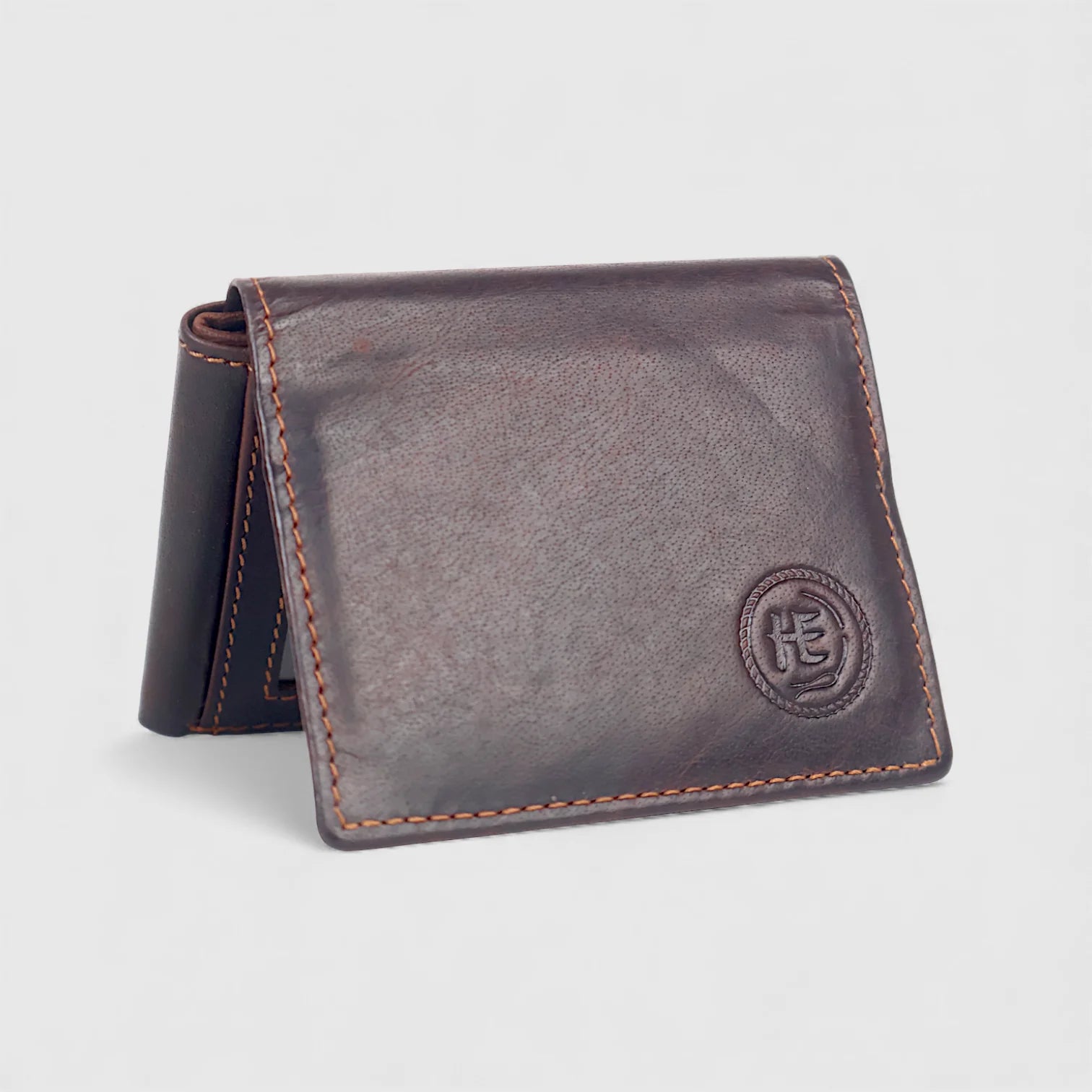 Sentinel Vintage RFID Leather Trifold Wallet – Espresso Brown