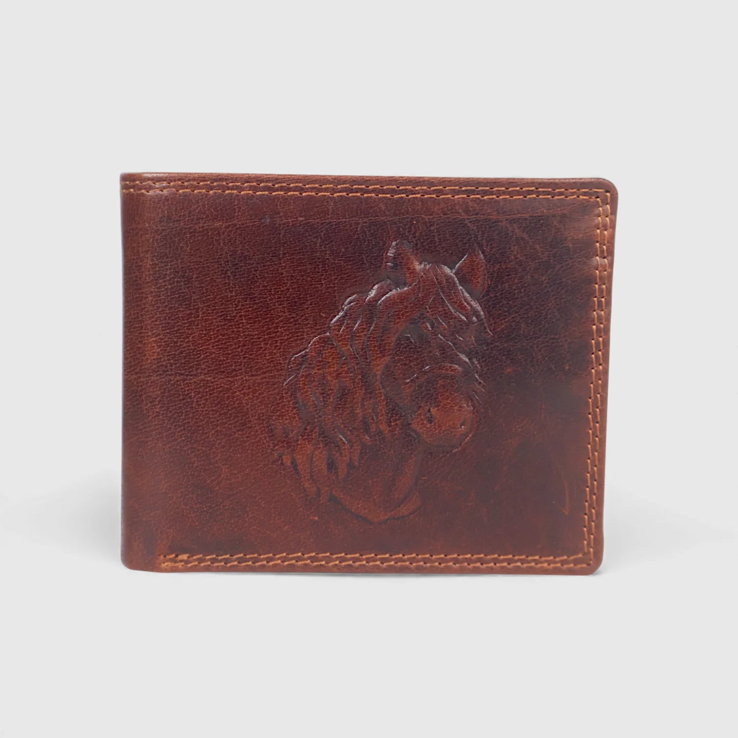 Stallion Crest Vintage Leather Bifold Wallet – Brown Colour