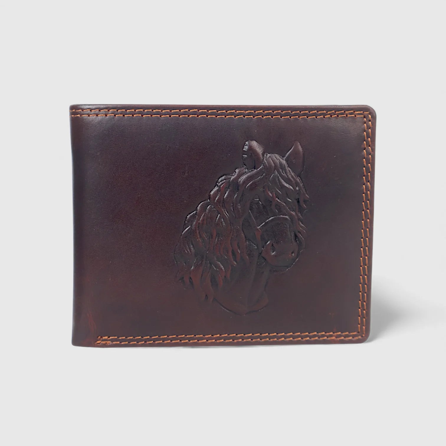 Stallion Crest Vintage Leather Bifold Wallet – Espresso brown