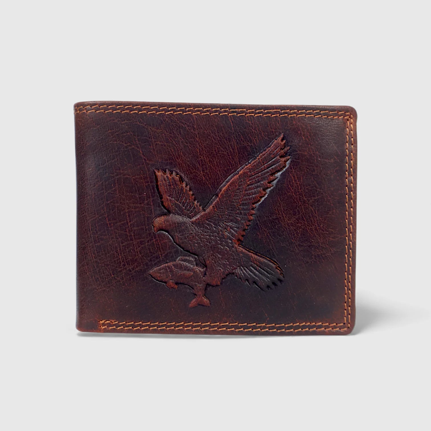 Falcon Ridge Vintage Leather Bifold Wallet – Espresso brown