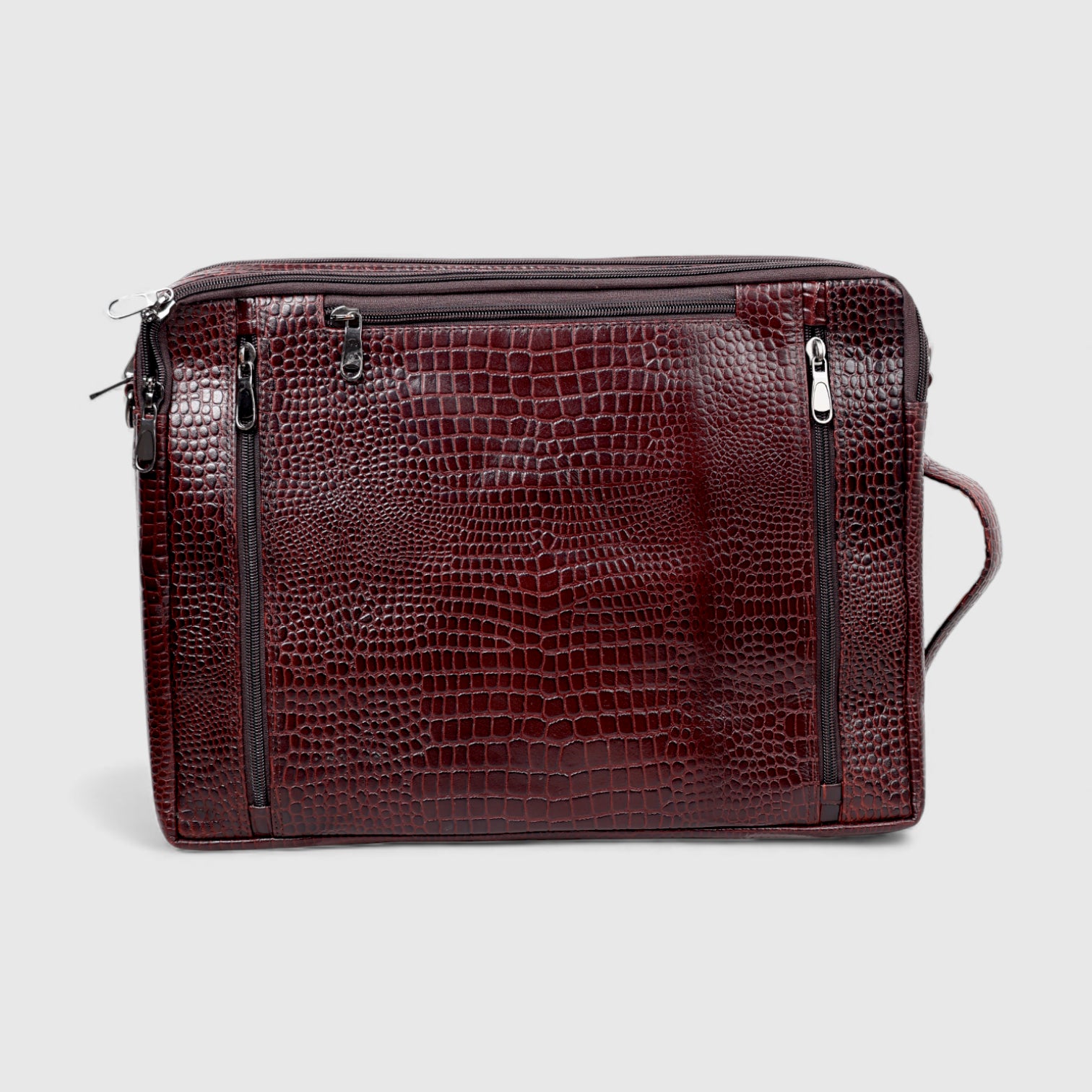 Crocodore Vintage Leather Multi-Pocket Laptop Bag – Red Colour